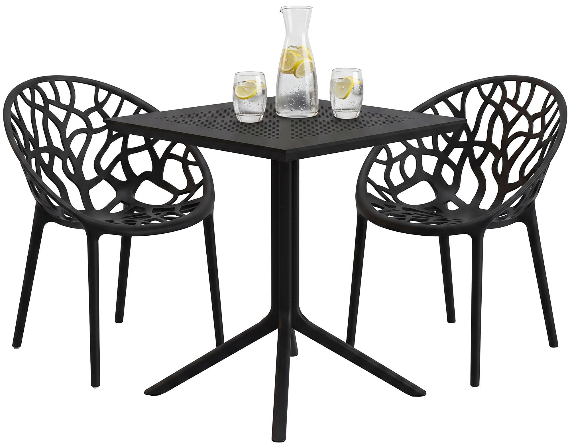 Gartenmöbel-Set Avara mit 2 Stühlen schwarz