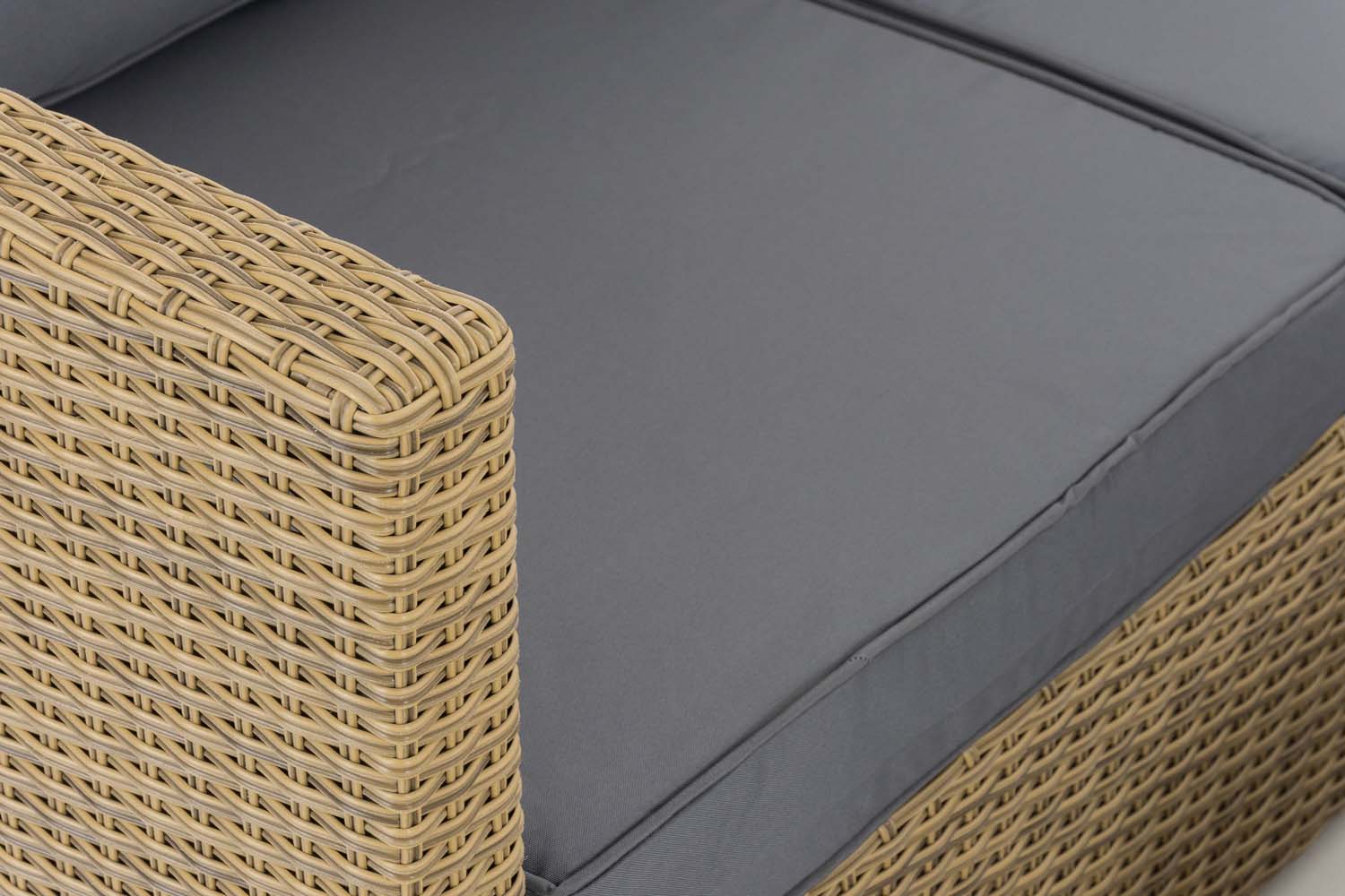 Polyrattan Ecksofa-Garnitur Genero 5mm natura eisengrau