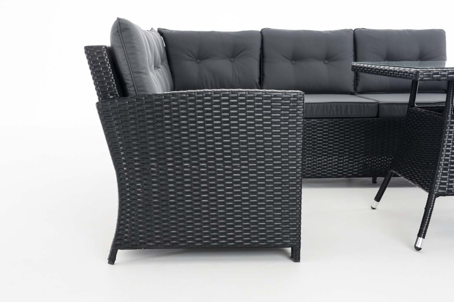 Polyrattan Gartengarnitur Sierra schwarz eisengrau