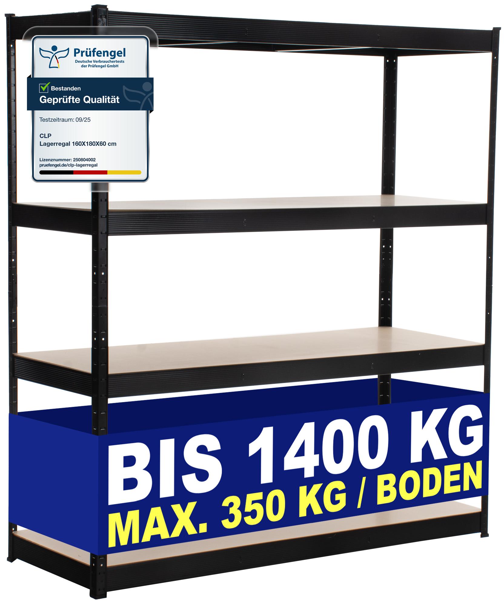 Lagerregal 160x60x180 cm schwarz
