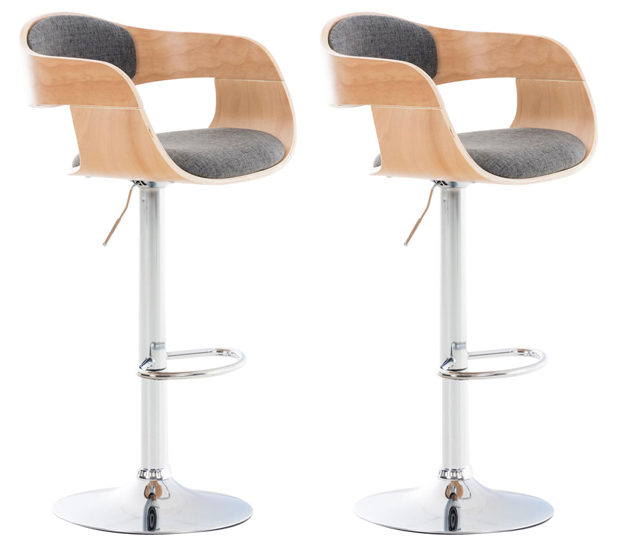 2er Set Barhocker Kingston Stoff