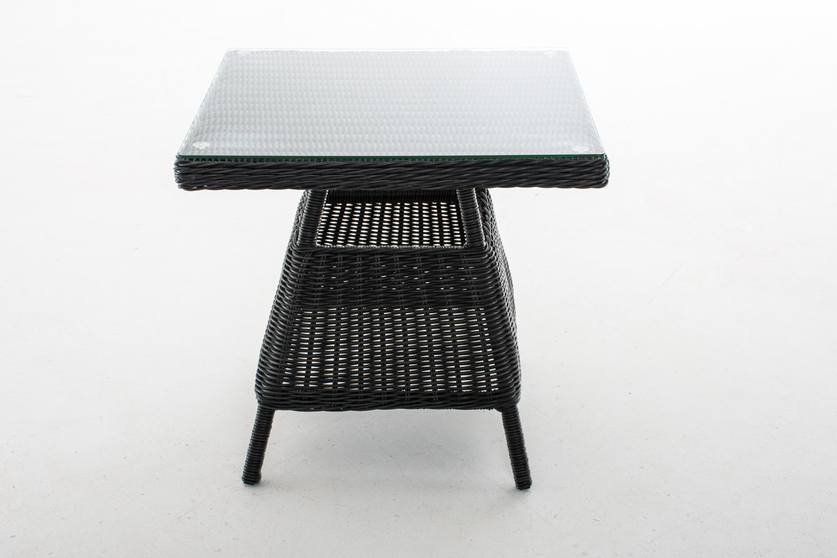 Polyrattan Tisch Santa Lucia 70 x 70 cm schwarz