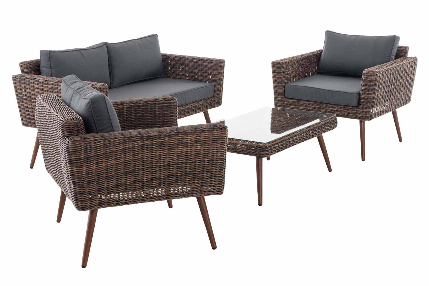 Loungeset Kiruna 5mm Braun-meliert eisengrau 40 cm (Dunkelbraun)