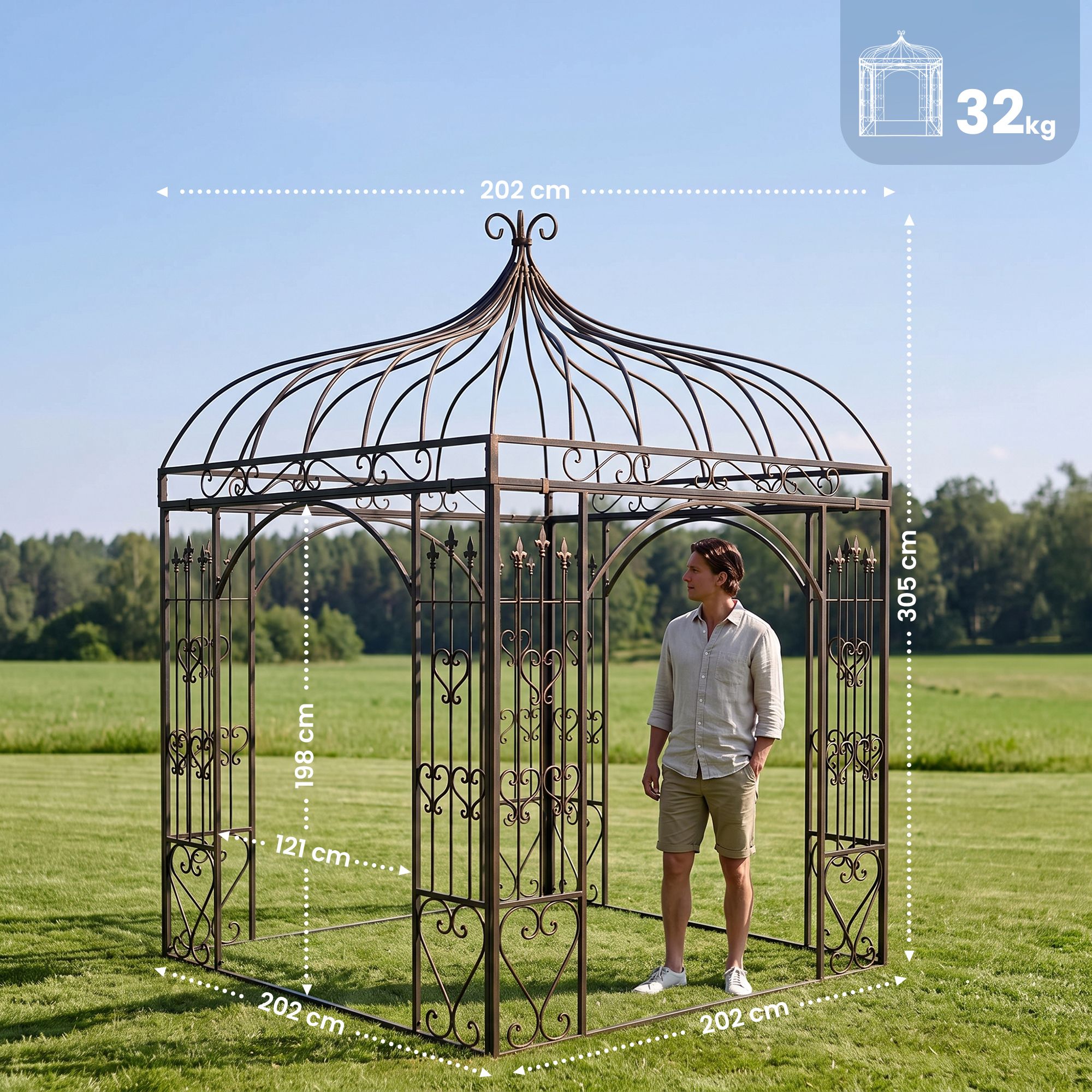 Rosenpavillon Manja bronze
