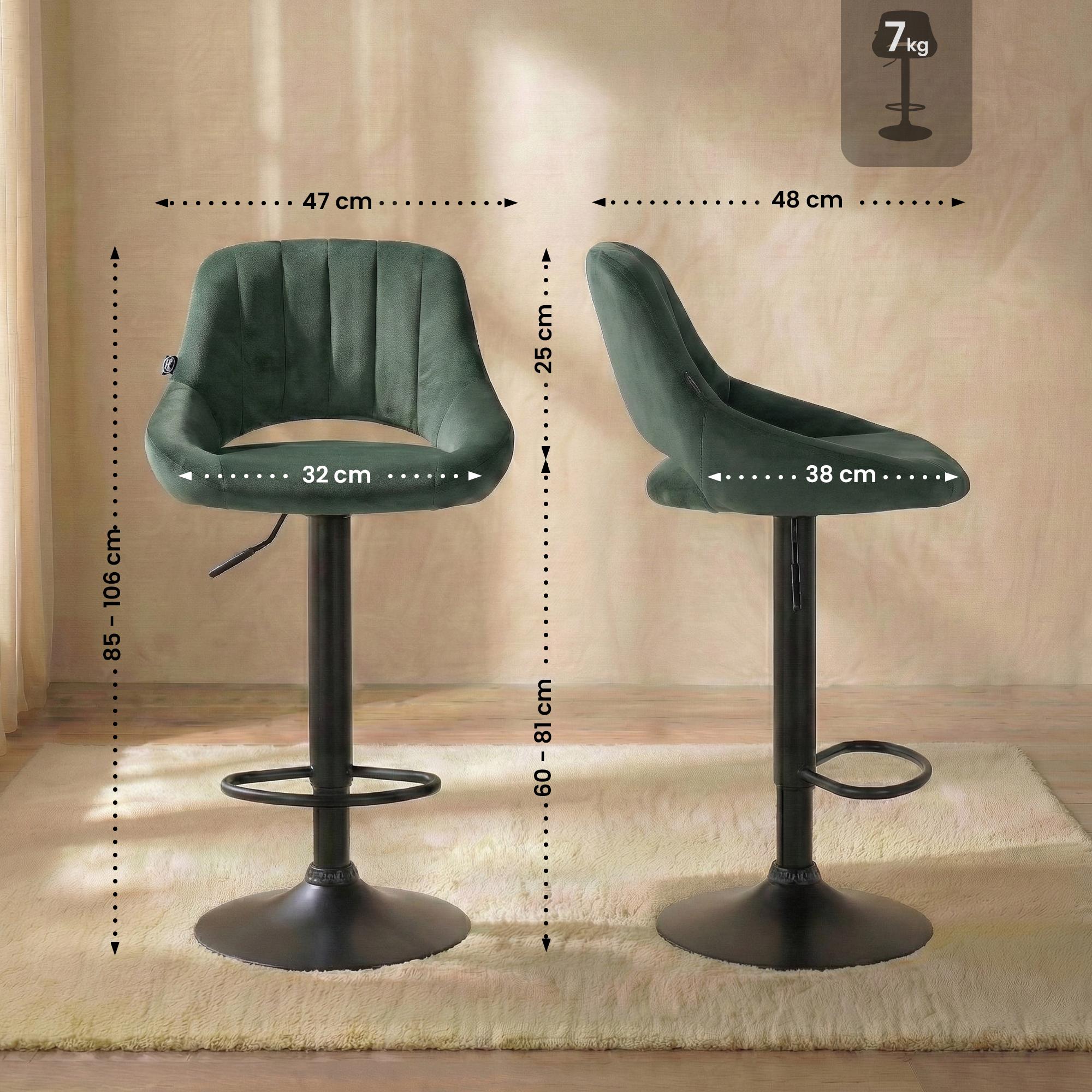2er Set Barhocker Milet Samt