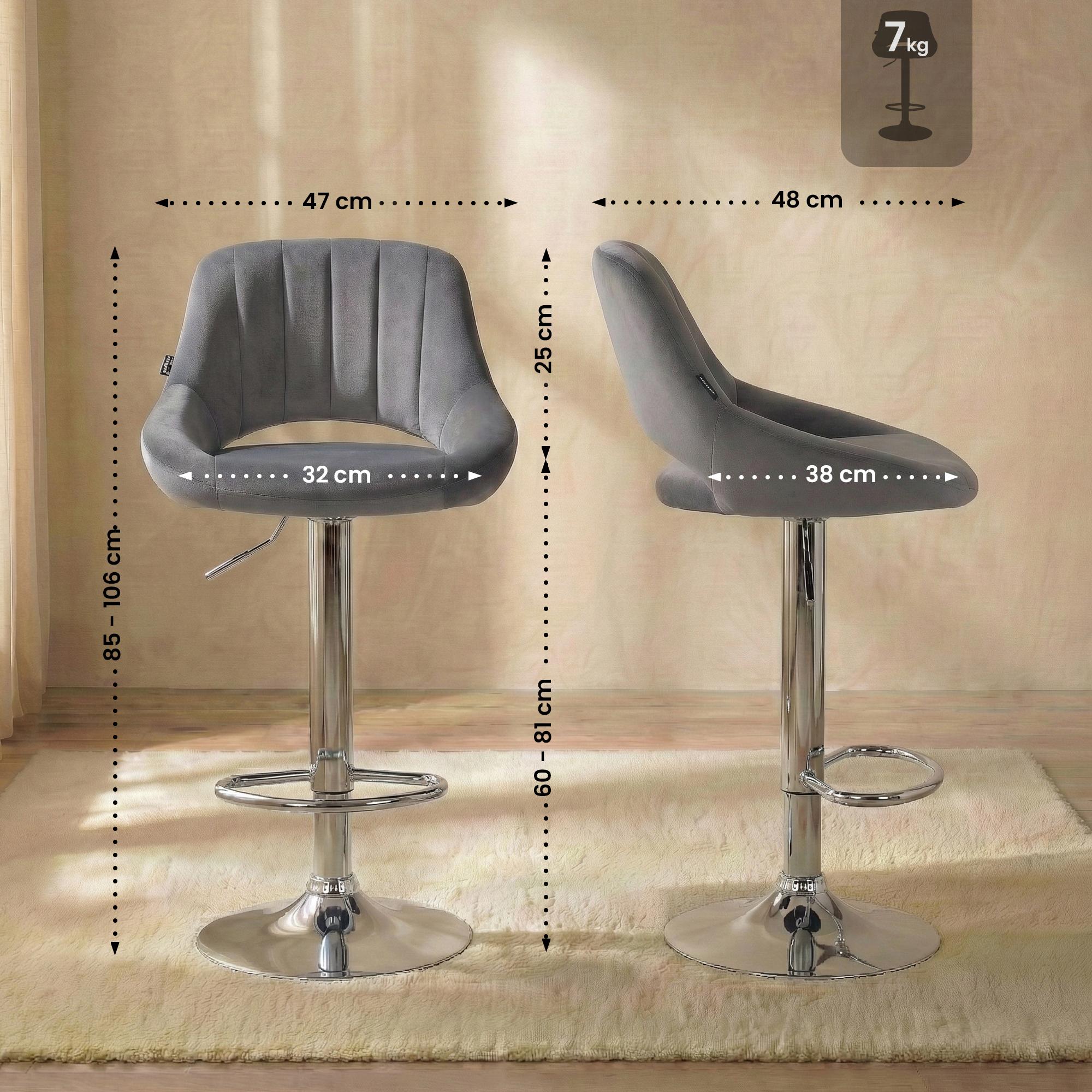 2er Set Barhocker Milet Samt
