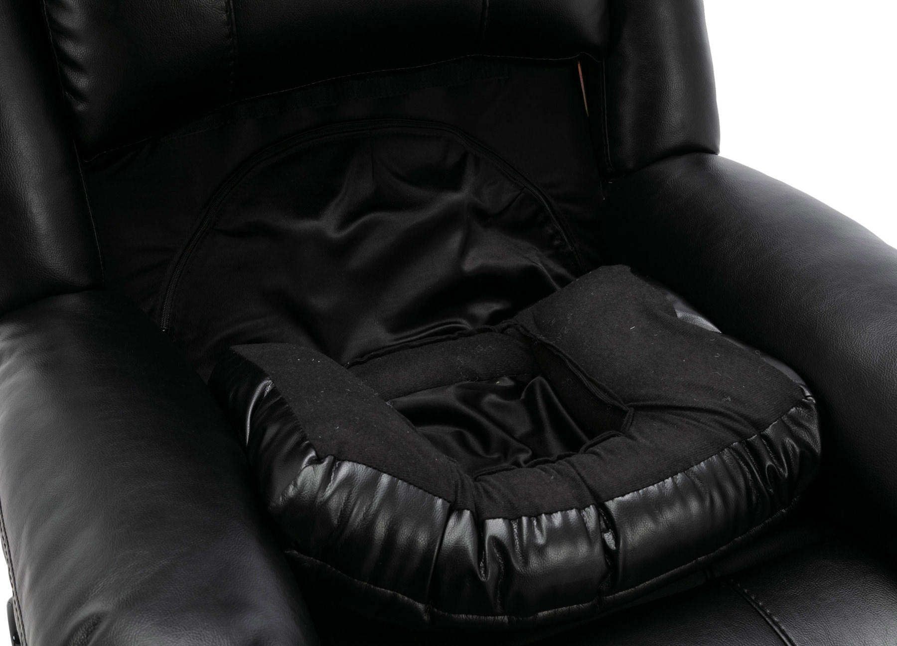 Sessel Kerpen mit Massagefunktion schwarz Echtleder