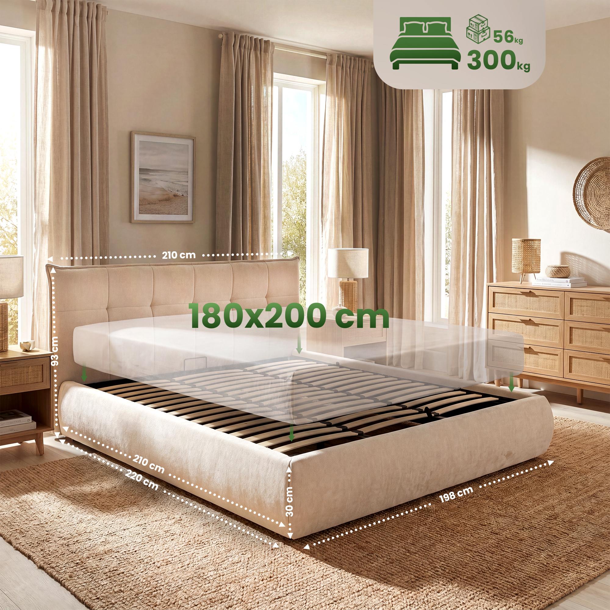 Bett Mirka 180 x 200 cm creme