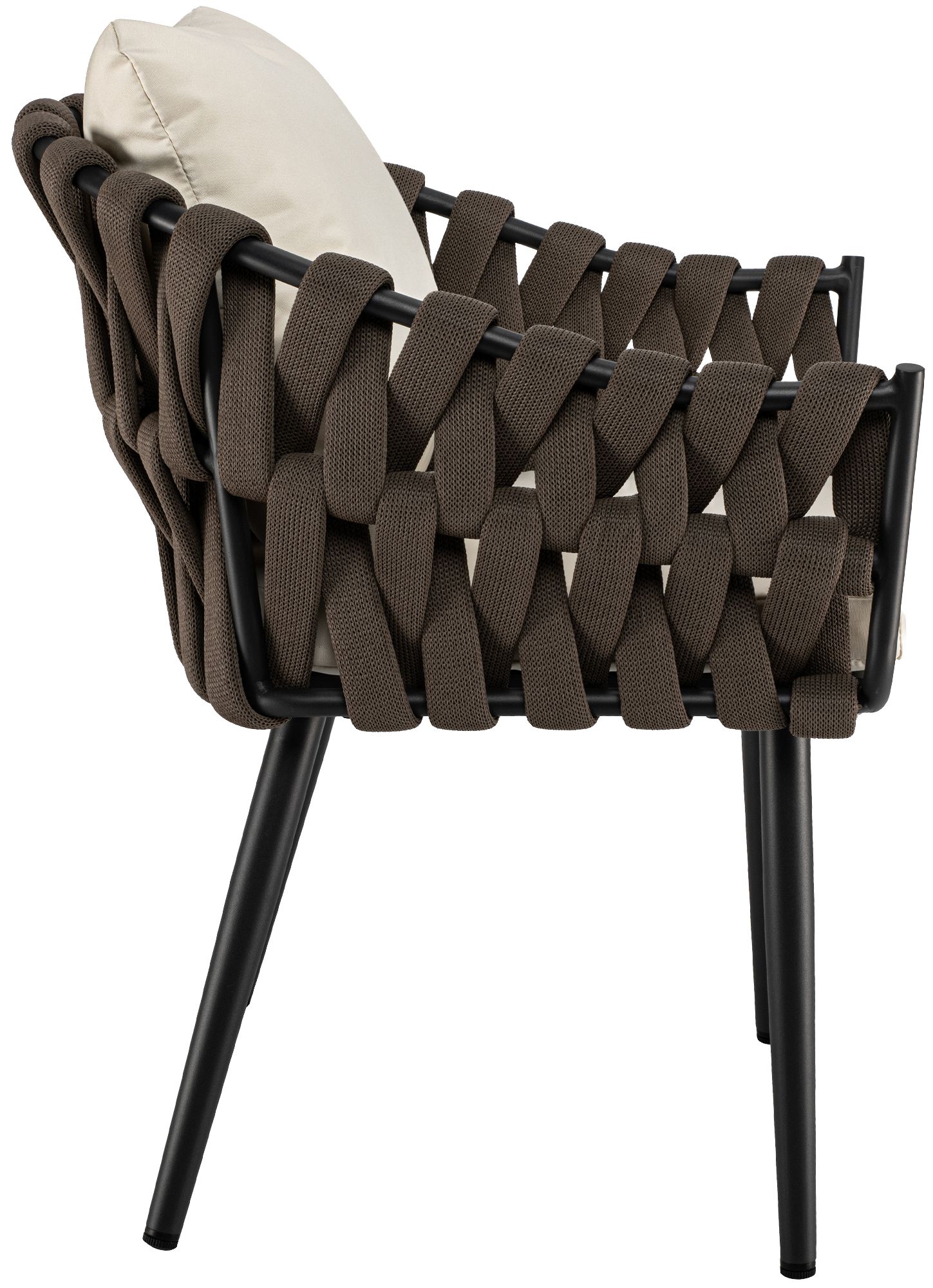 Gartensessel Naxos Taupe mit Sitzkissen creme