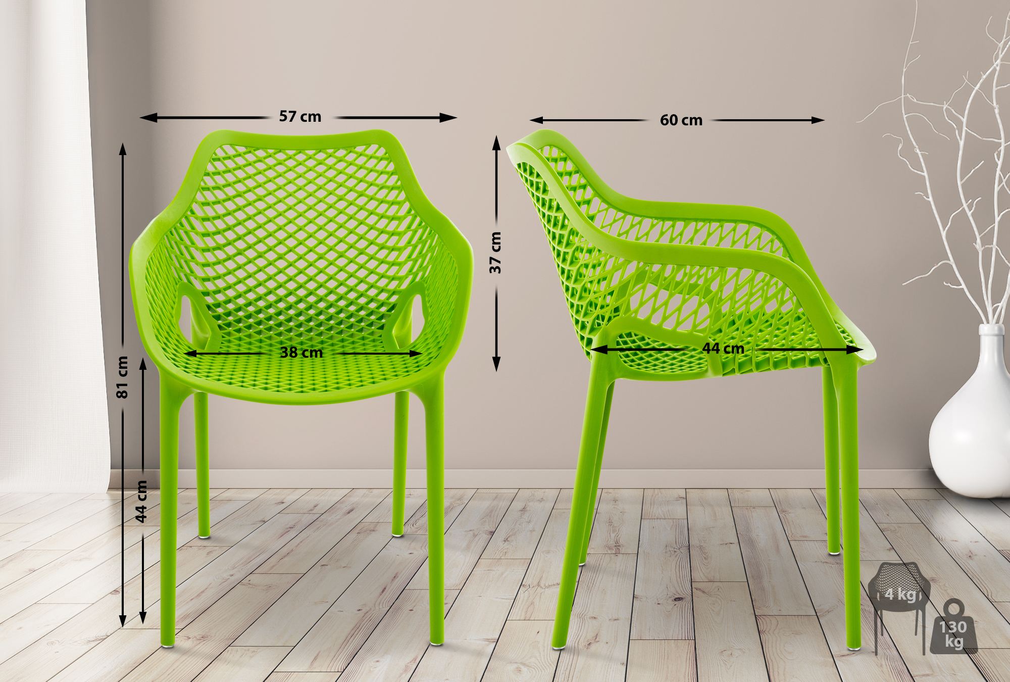 Stapelbarer Stuhl Air XL grün
