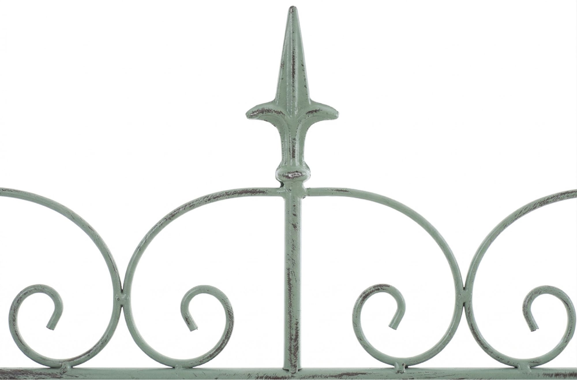 4er Set Gartenzäune Mangold antik-grün