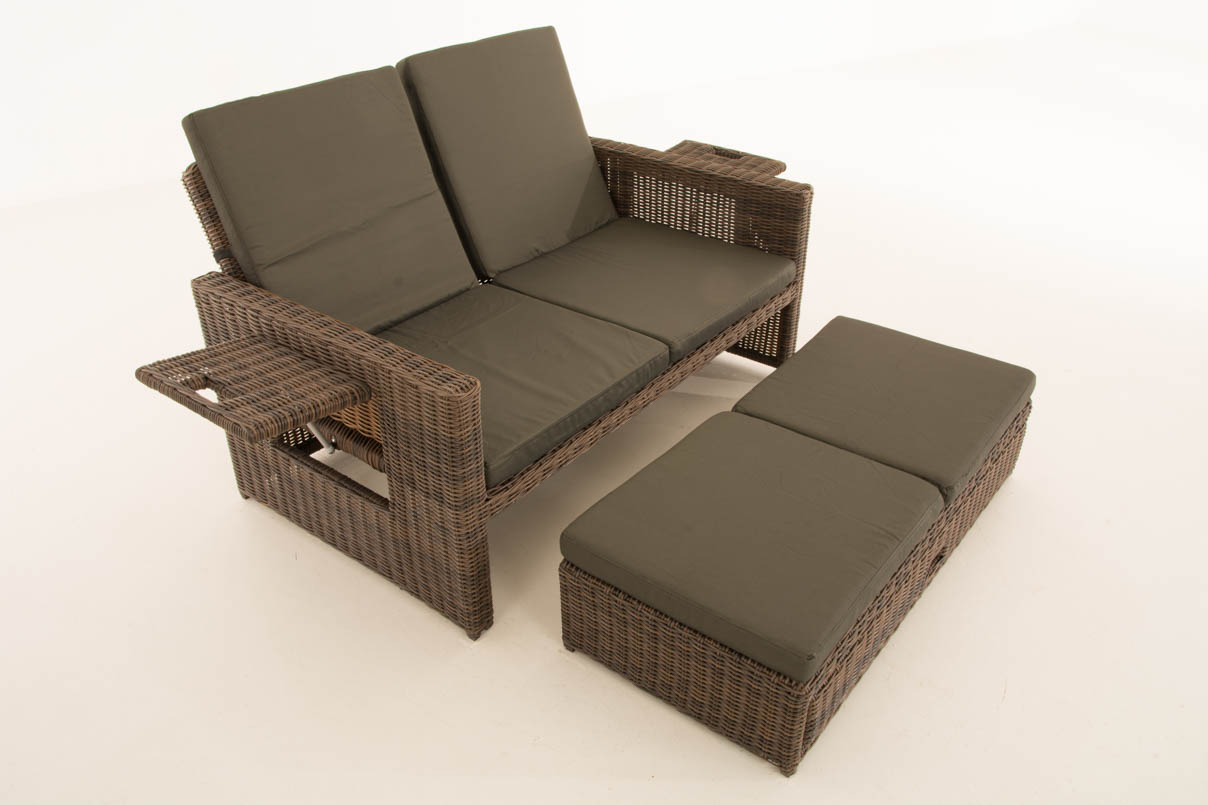 Polyrattan Sofa Ancona 5mm braun-meliert anthrazit