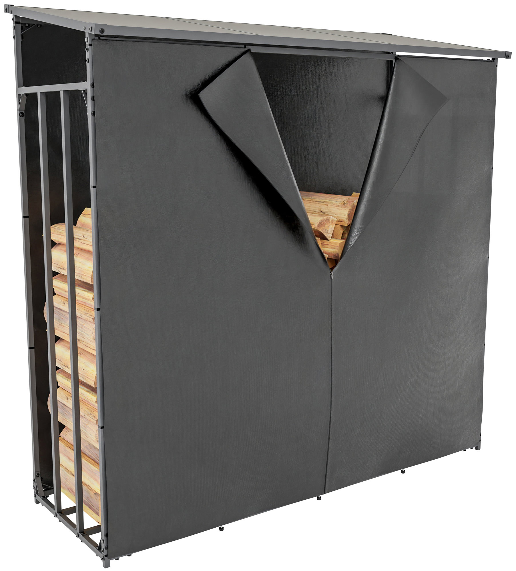 Kaminholzunterstand Ruston Aluminium + Abdeckplane