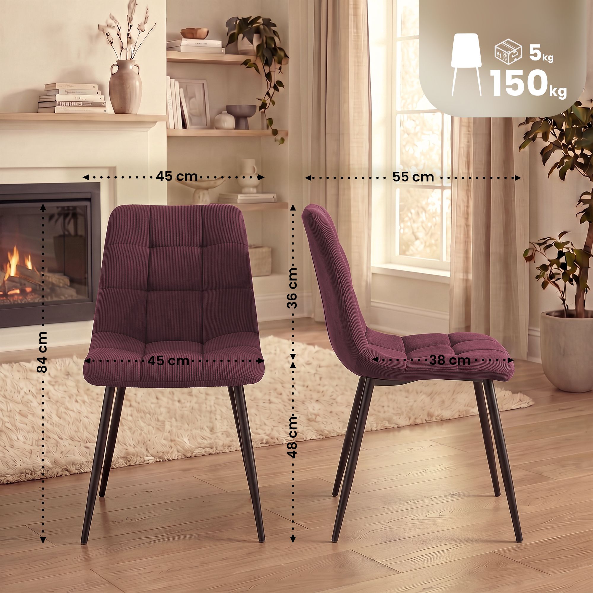 2er Set Esszimmerstühle Tilde