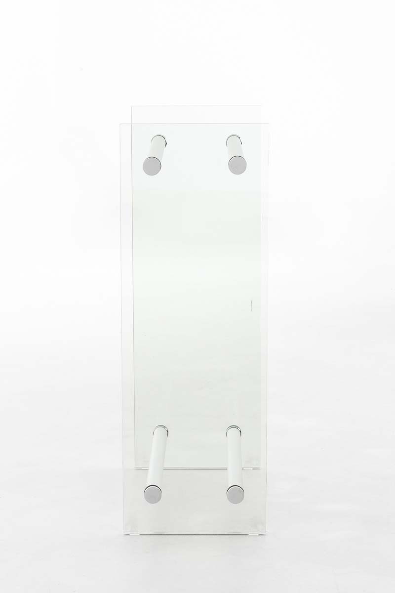 Kaminholzständer Dacio Klarglas weiß 35x80x80 cm