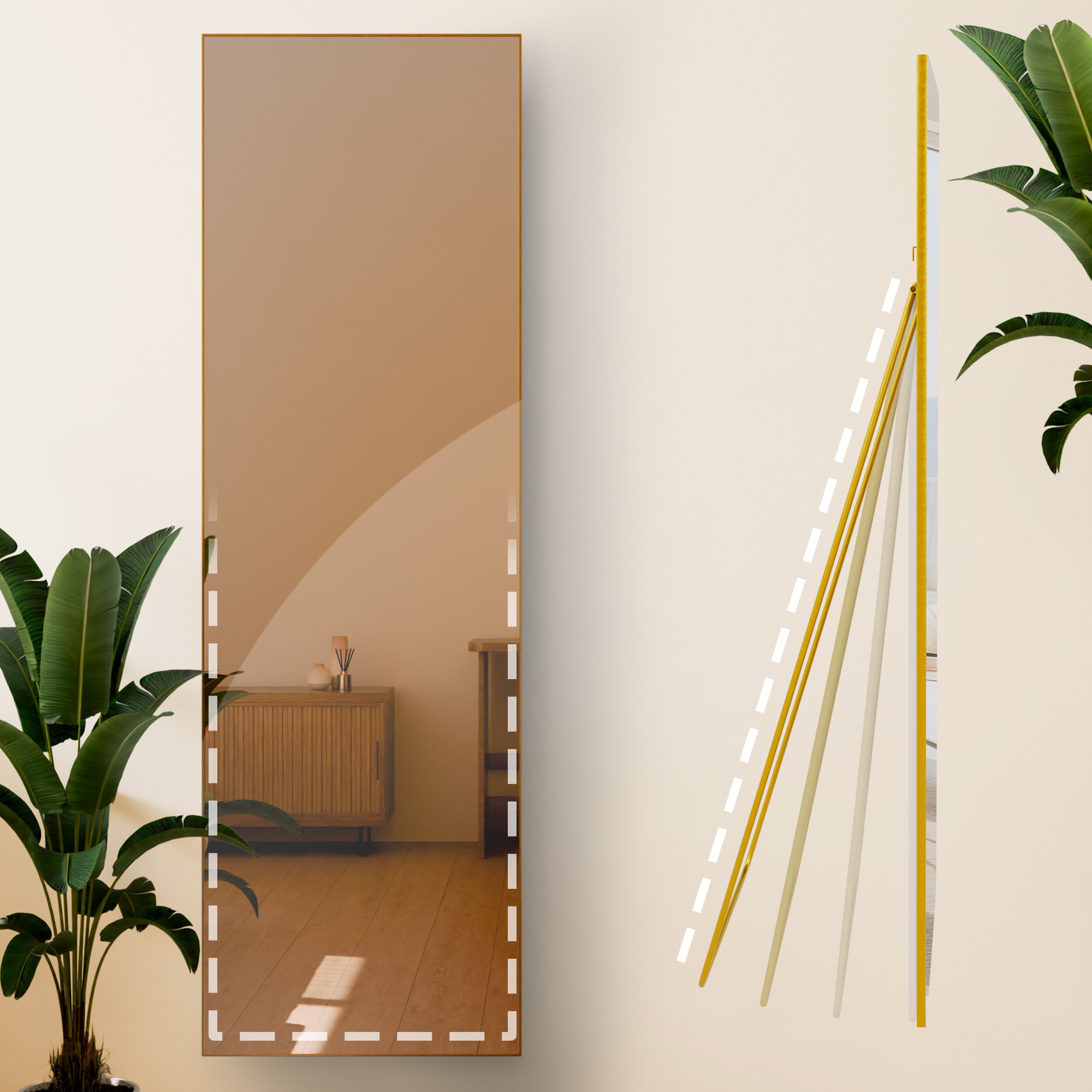 Spiegel Benicia gold glanz 160x50 cm