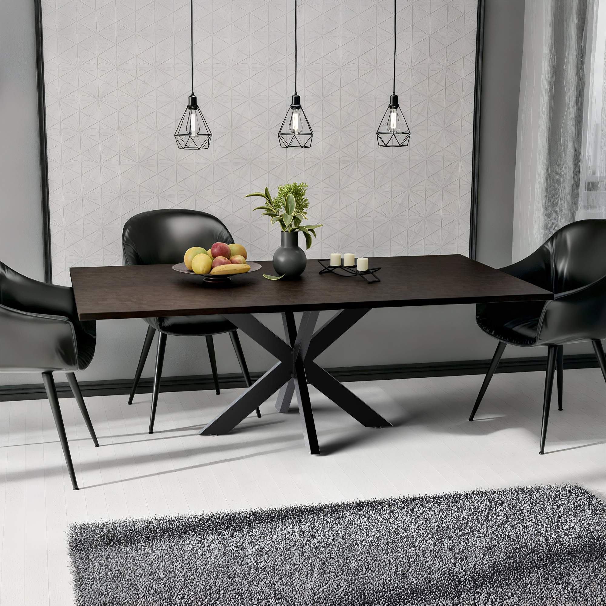 Tischbeine Biloxi schwarz 100x100 cm