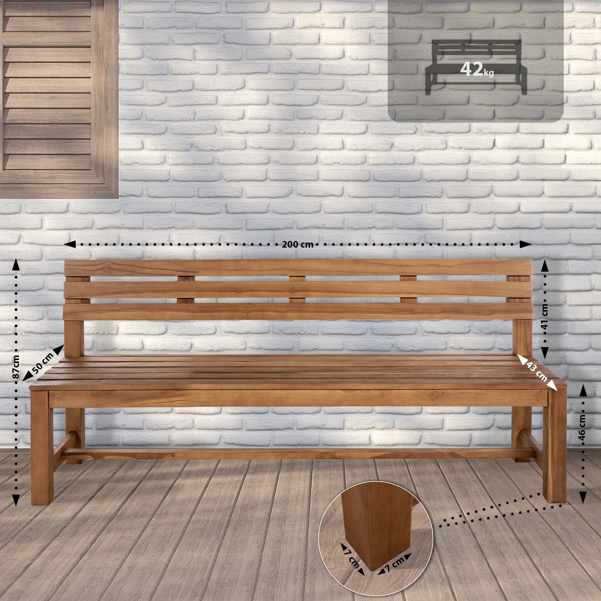 Teakbank Augusta teak 200 cm