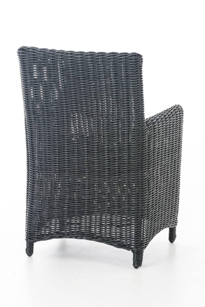 Polyrattan Gartenstuhl Fontana 5mm schwarz eisengrau
