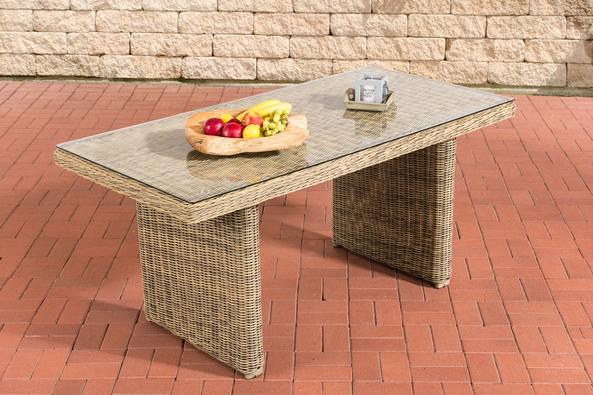 Polyrattan-Esstisch-La-Gomera-Klarglas-120-140-160-cm-59389