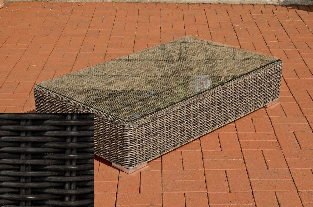 Lounge-Tisch Ariano 100 x 50 cm Rundrattan schwarz