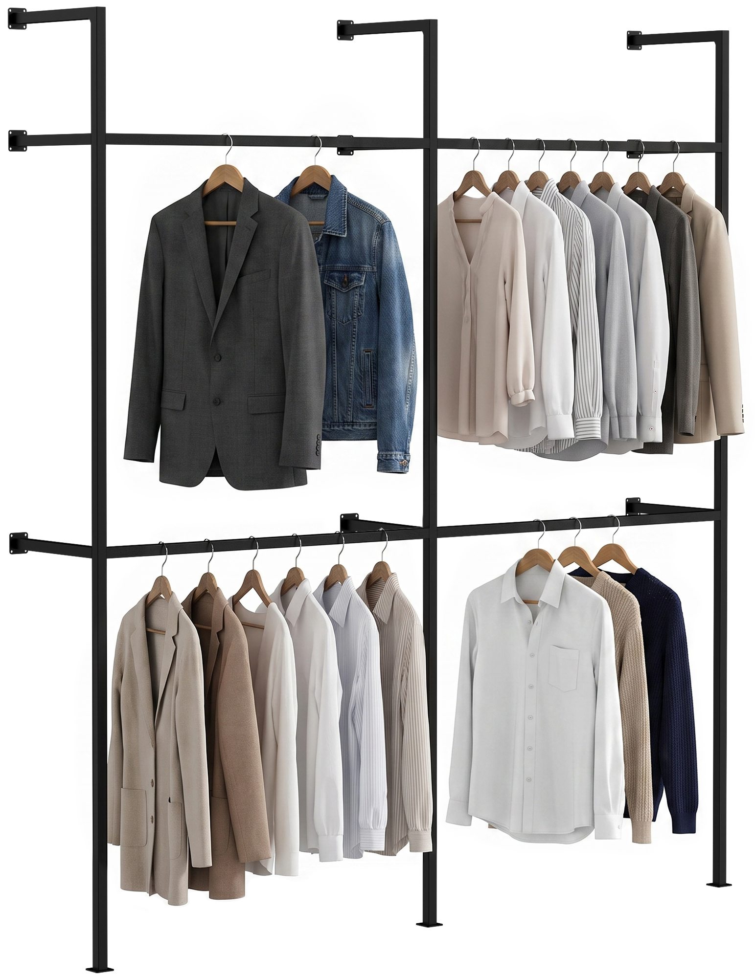 Wandgarderobe Arundel schwarz 196x35x220 cm