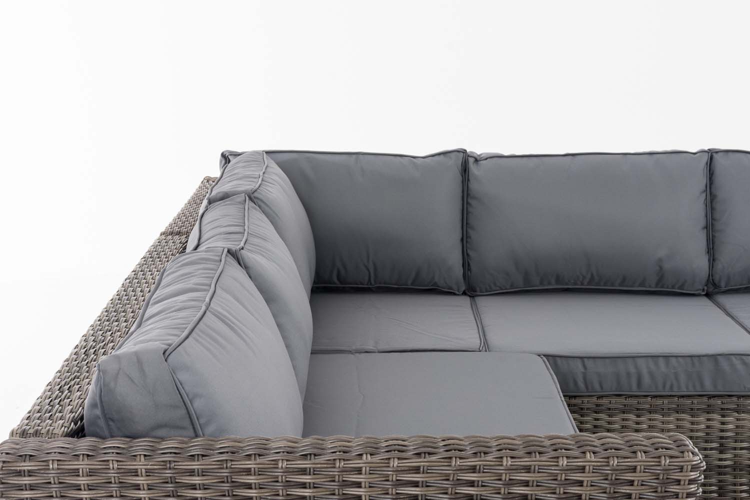 Polyrattan Gartengarnitur Liberi 5mm grau-meliert eisengrau