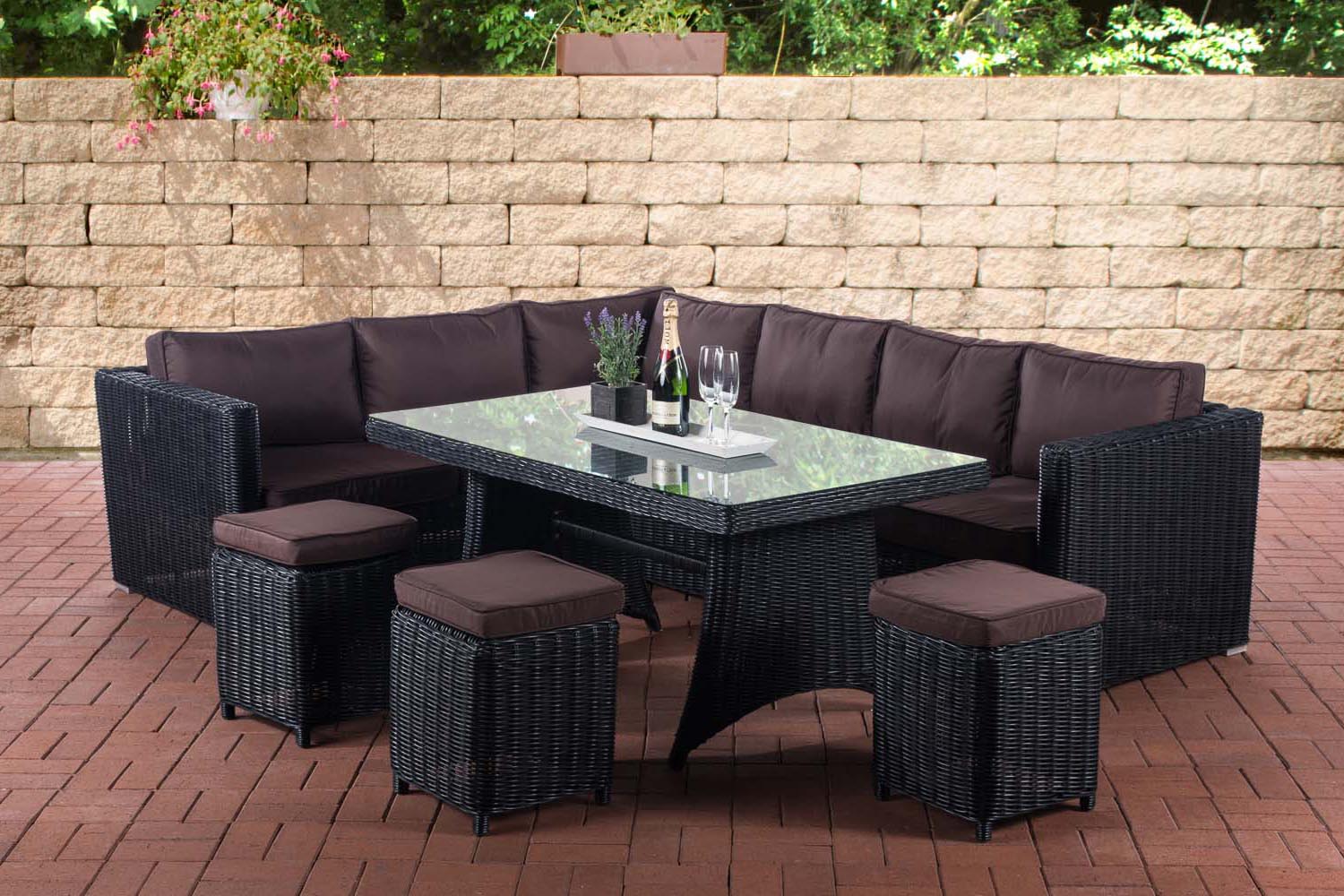 Sitzgruppe Sorano 5mm schwarz terrabraun