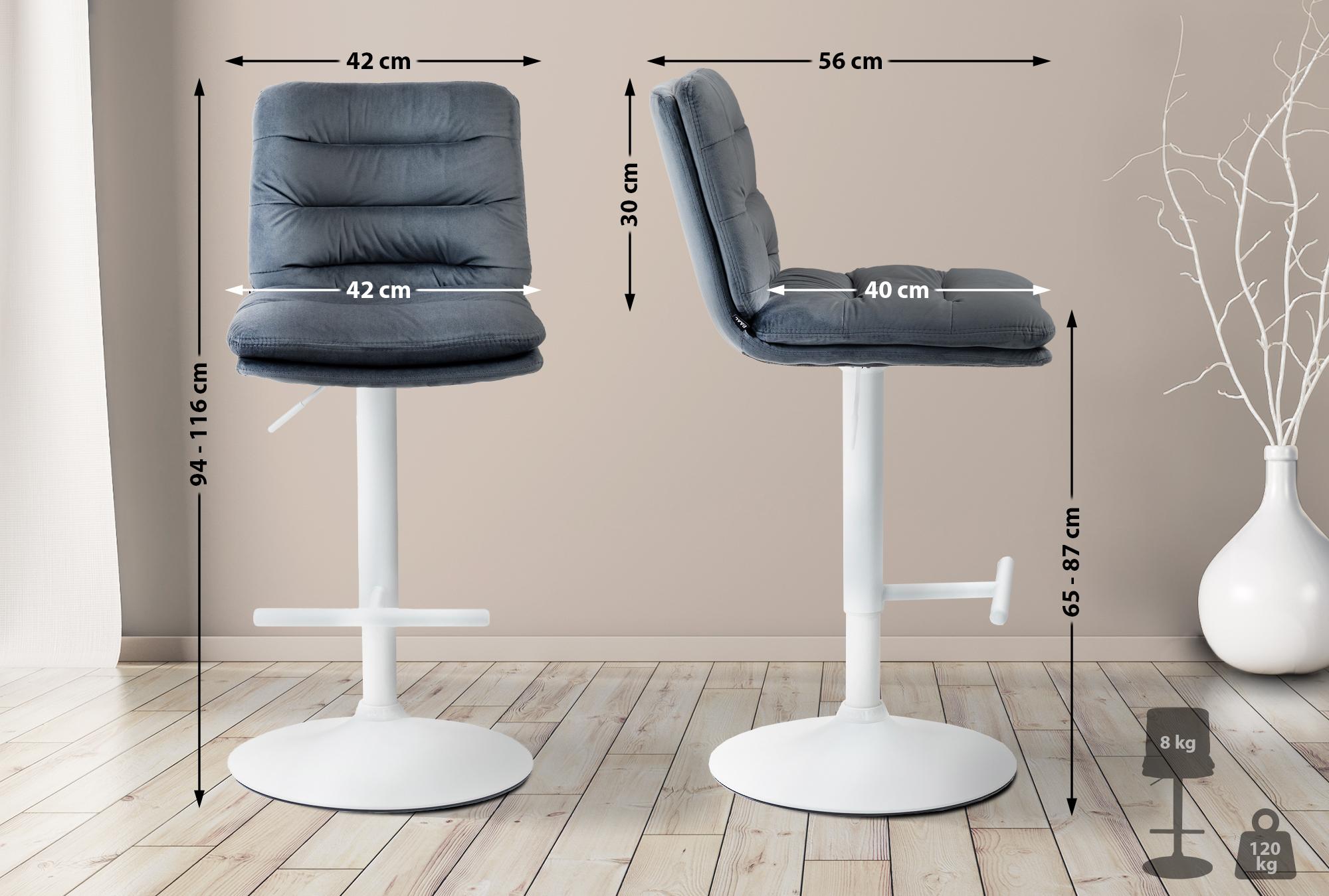 2er Set Barhocker Damar Samt