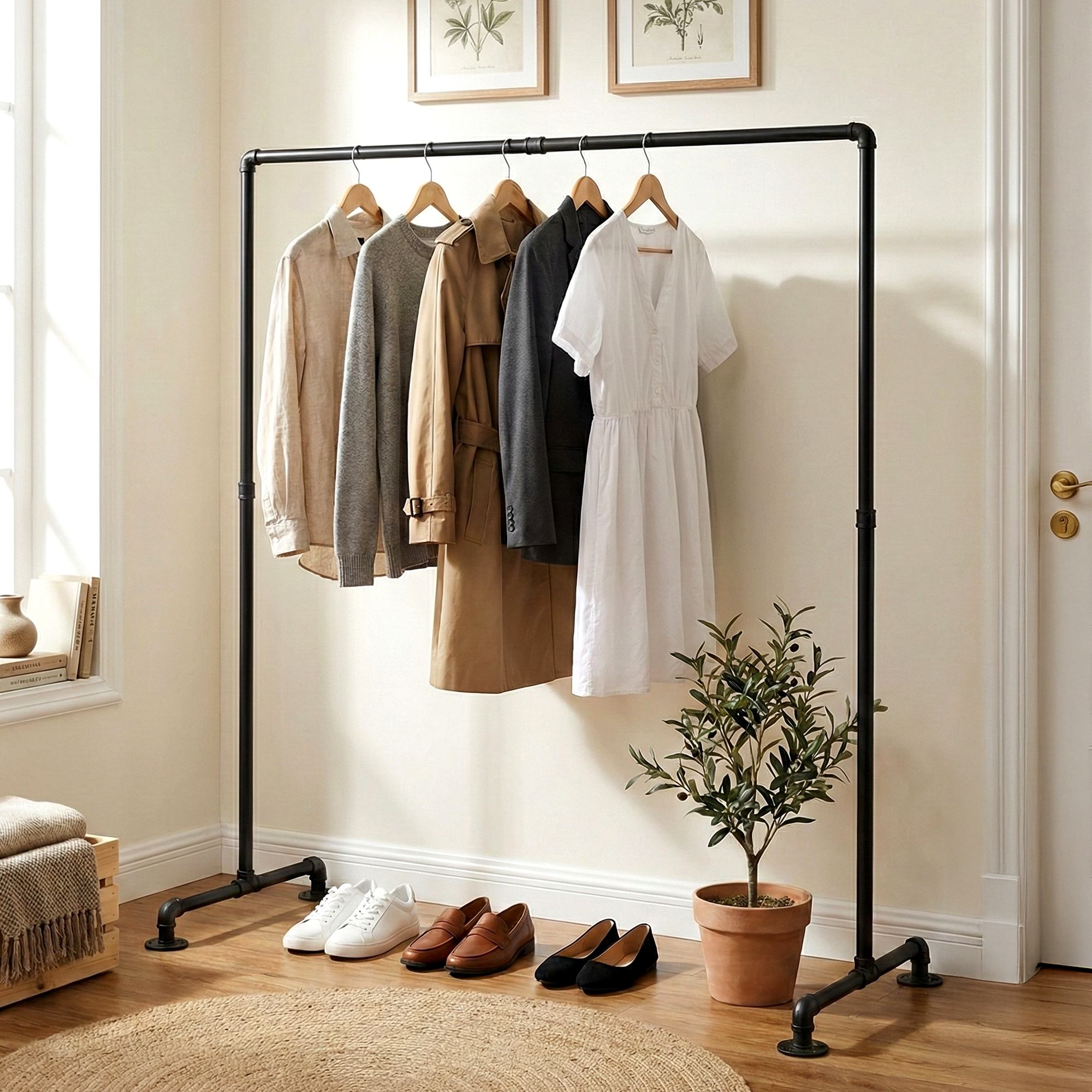 Kleiderständer Jersey schwarz 150 cm
