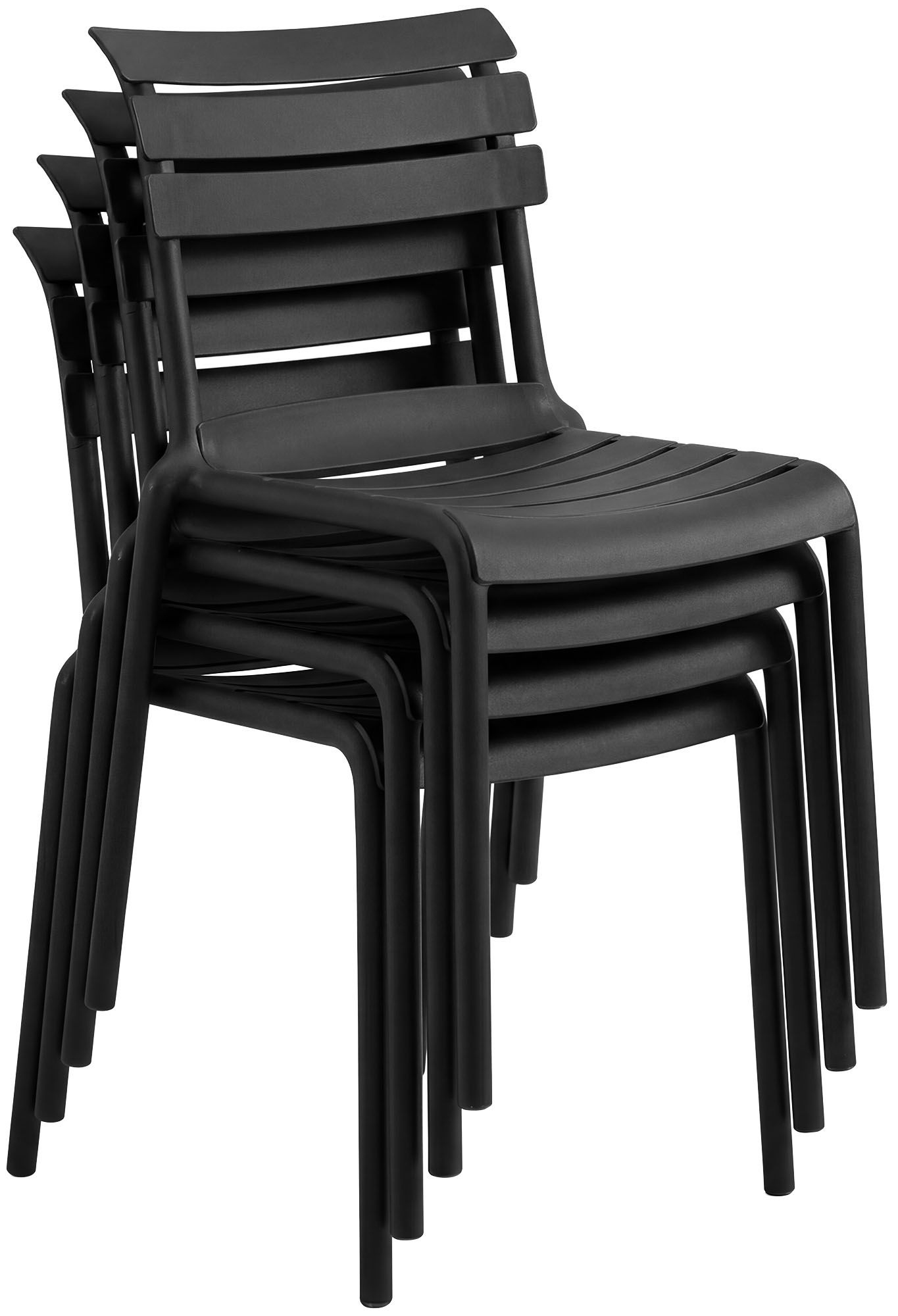 Gartenmöbel-Set Vela mit 4 Stühlen schwarz