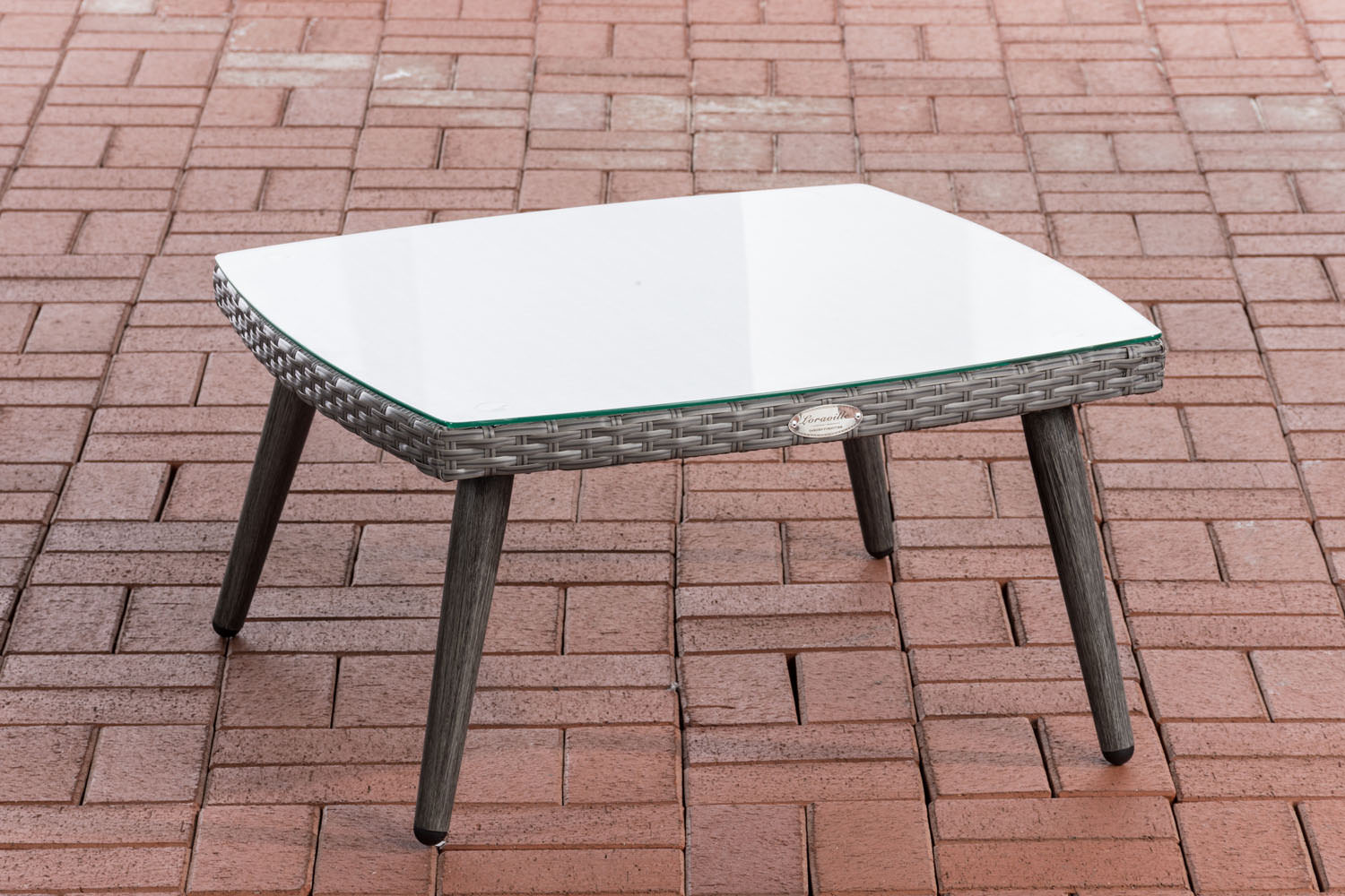Polyrattan Tisch Ameland grau 30 cm