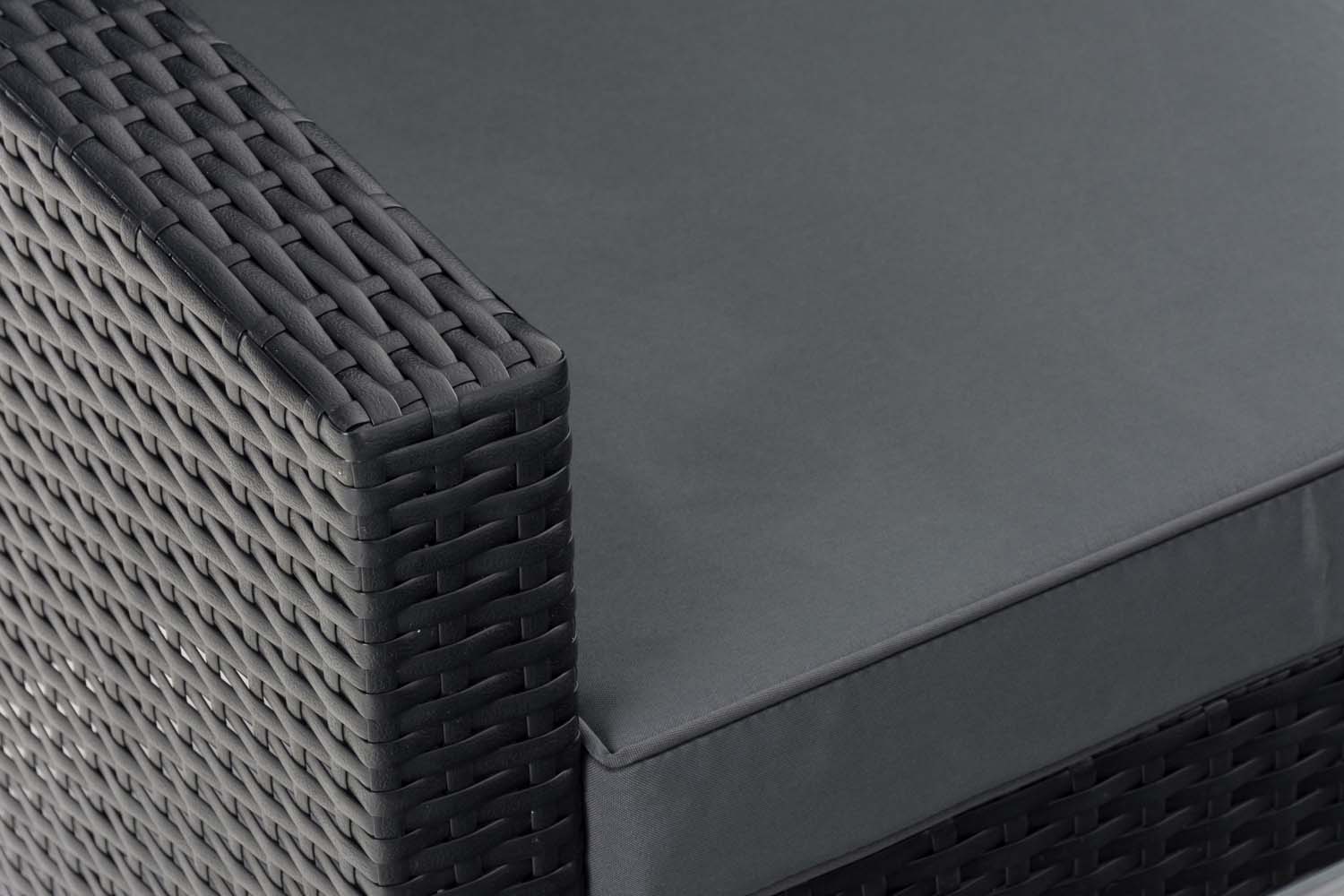 Polyrattan Gartengarnitur Sierra schwarz eisengrau