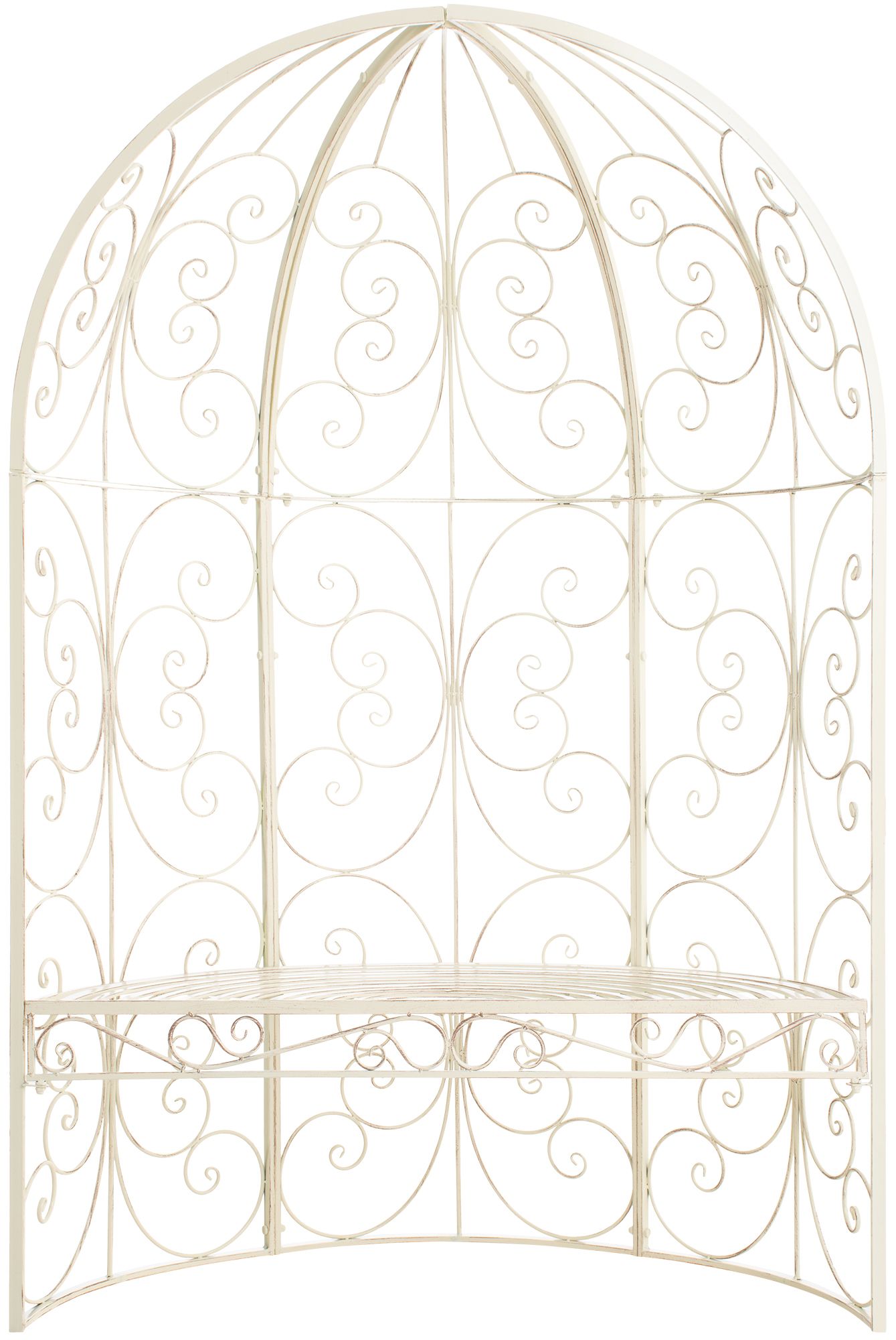 Halbpavillon Rosie mit Sitzbank antik-creme