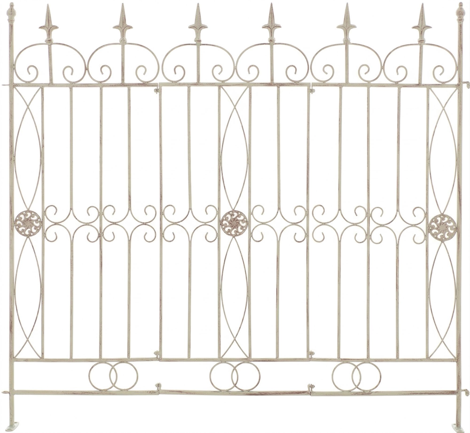 4er Set Gartenzäune Mangold antik-creme