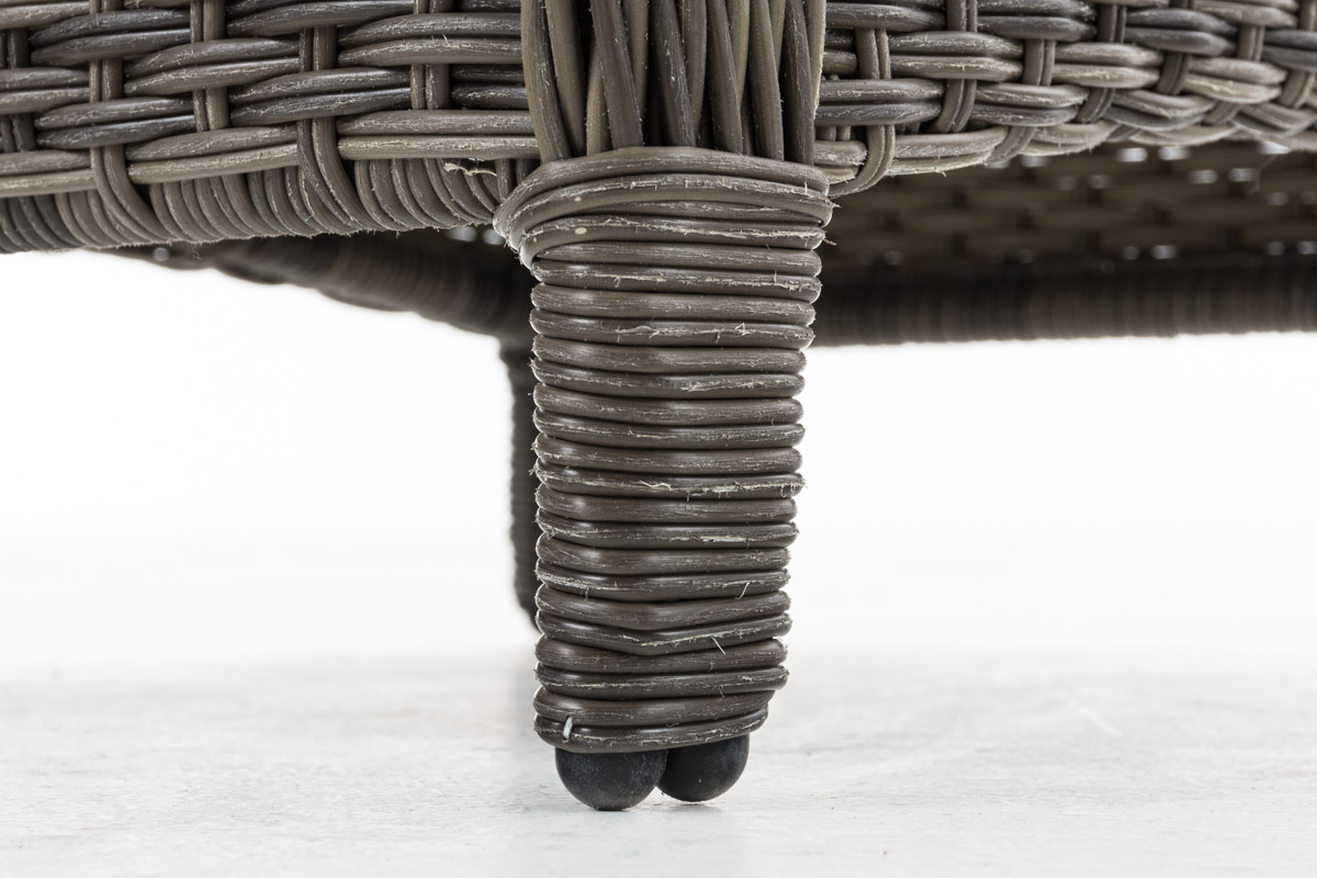 Polyrattan Verstellbarer Sessel Breno inkl. Fußhocker grau-meliert eisengrau