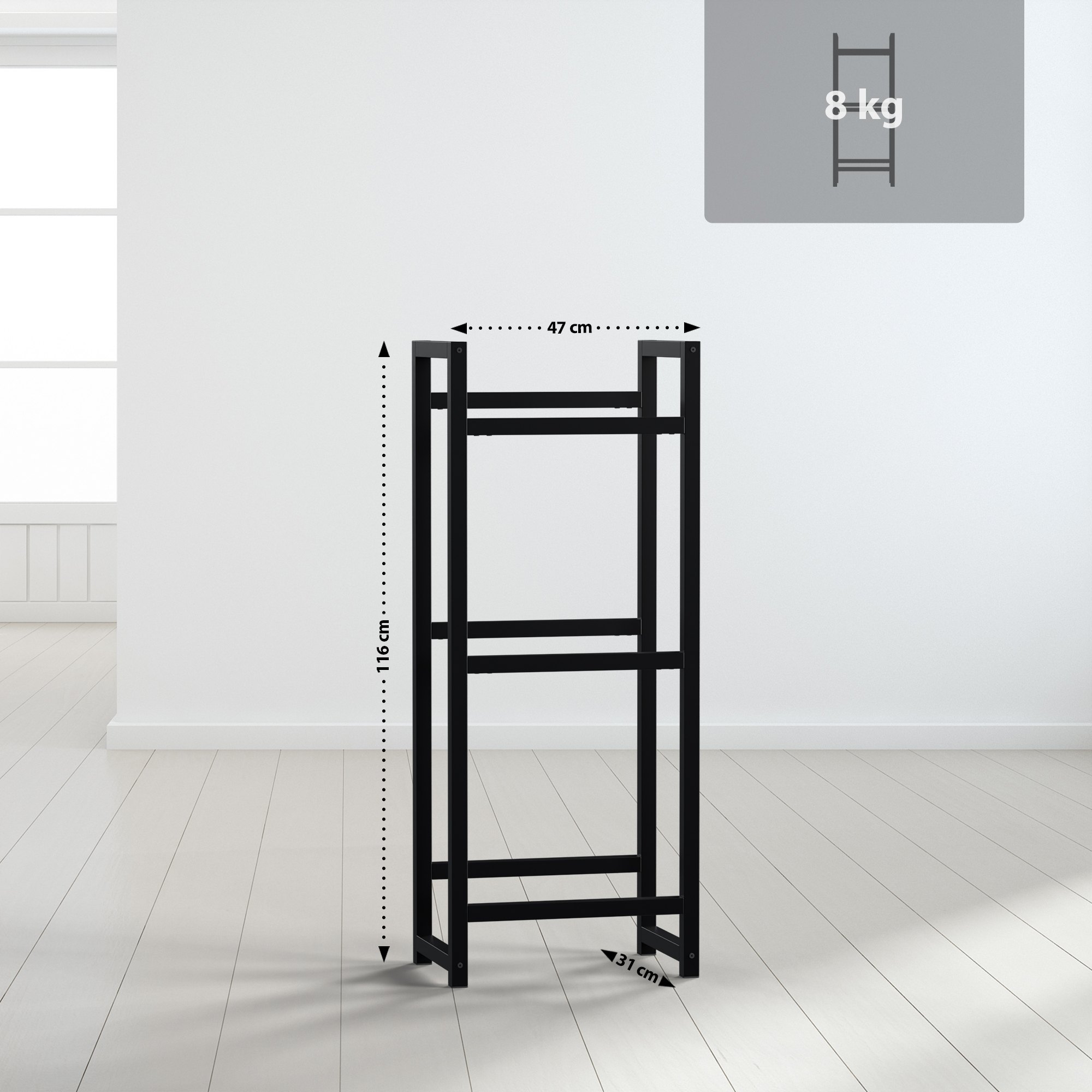 Getränkekistenständer Stack schwarz 116x47x31 cm