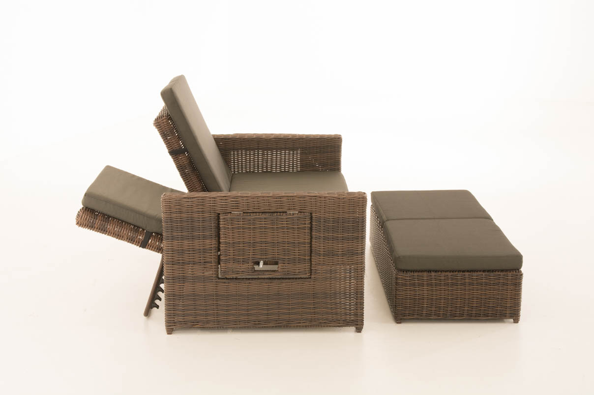 Polyrattan Sofa Ancona 5mm braun-meliert anthrazit