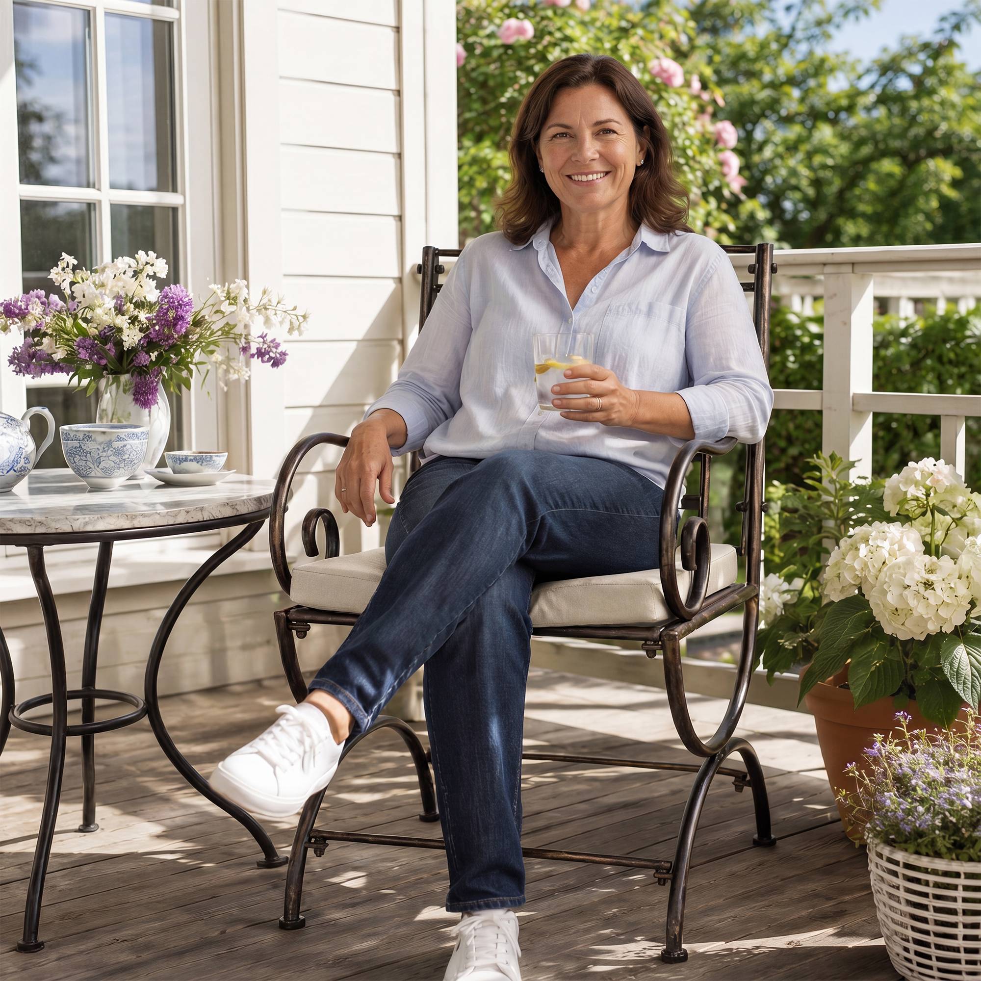 Sitzkissen für Gartenstuhl Lotta creme