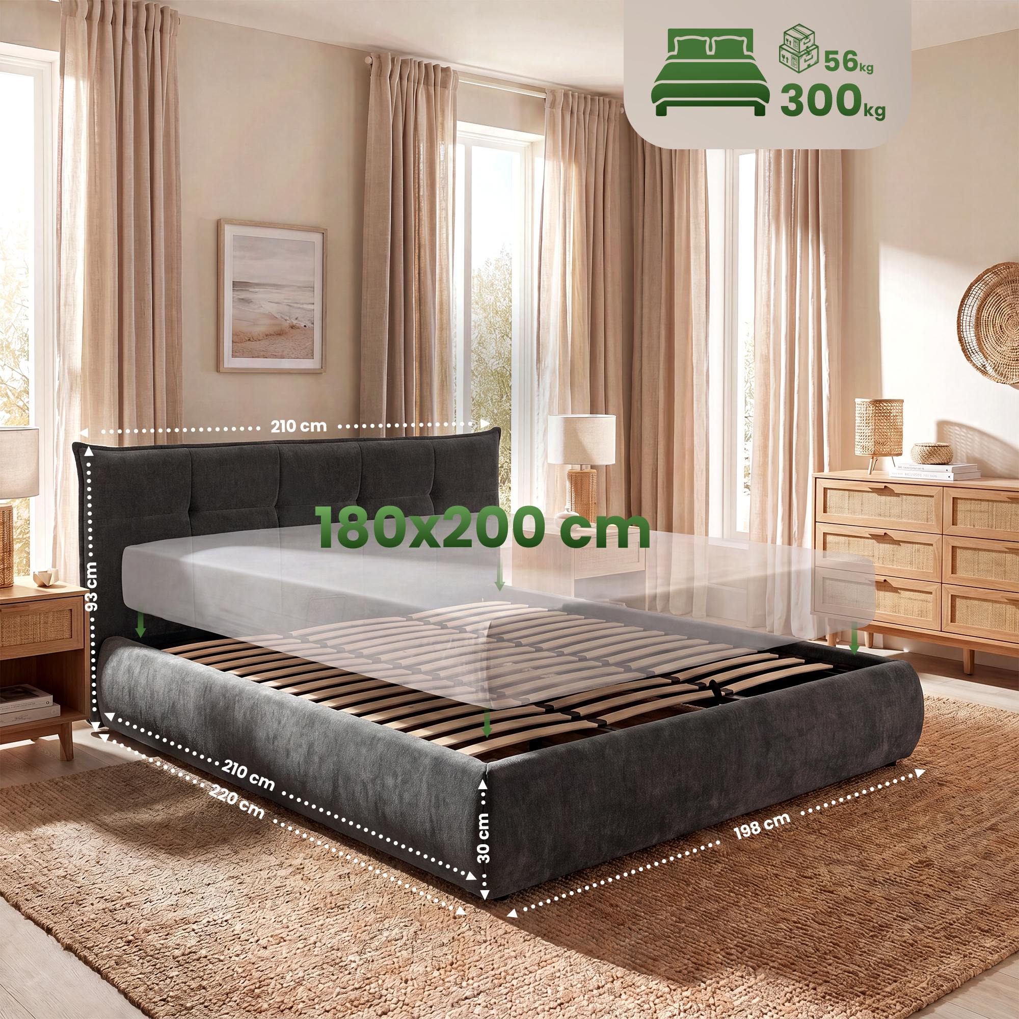 Bett Mirka 180 x 200 cm dunkelgrau