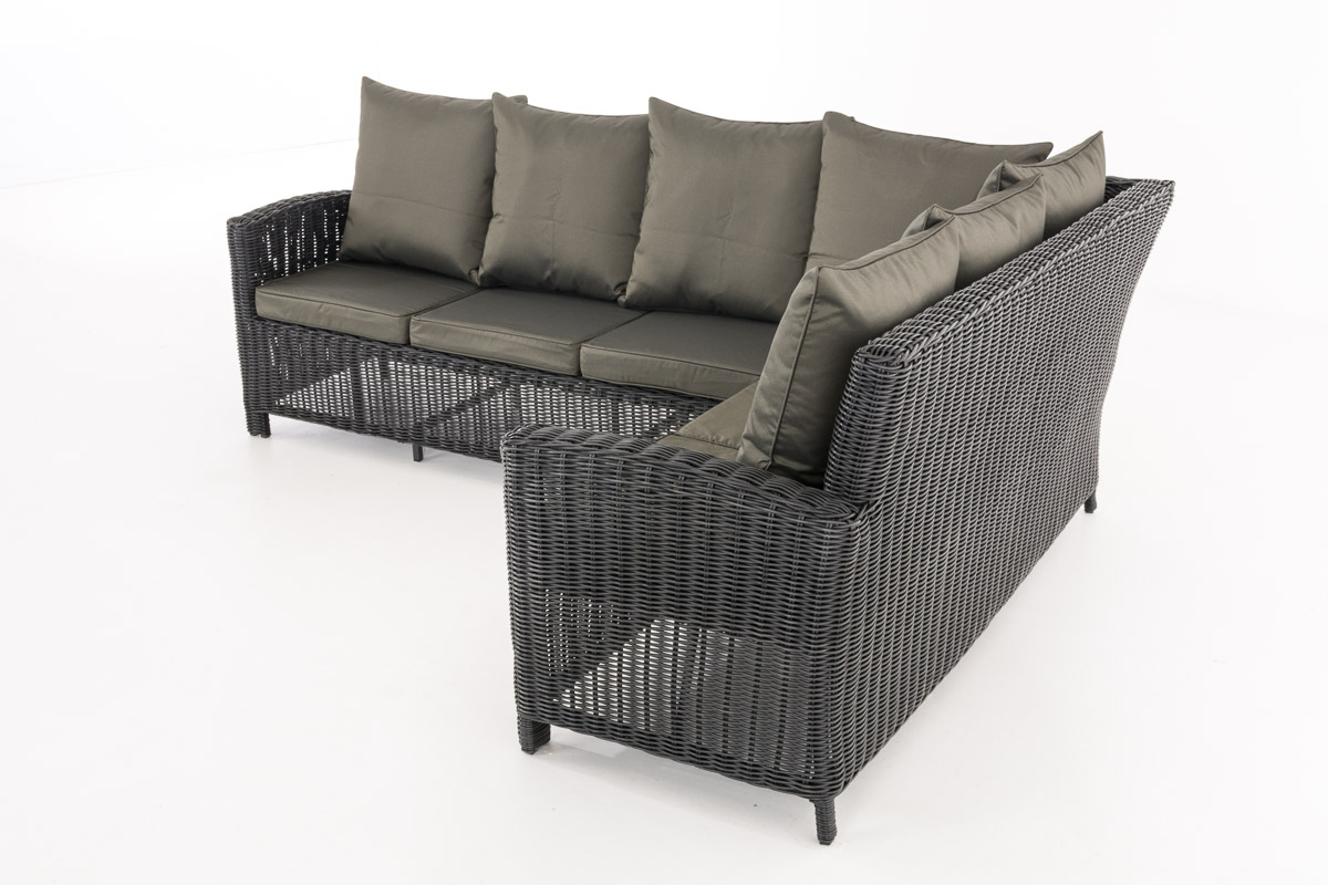 Rundrattan L Garnitur Minari 5mm schwarz anthrazit