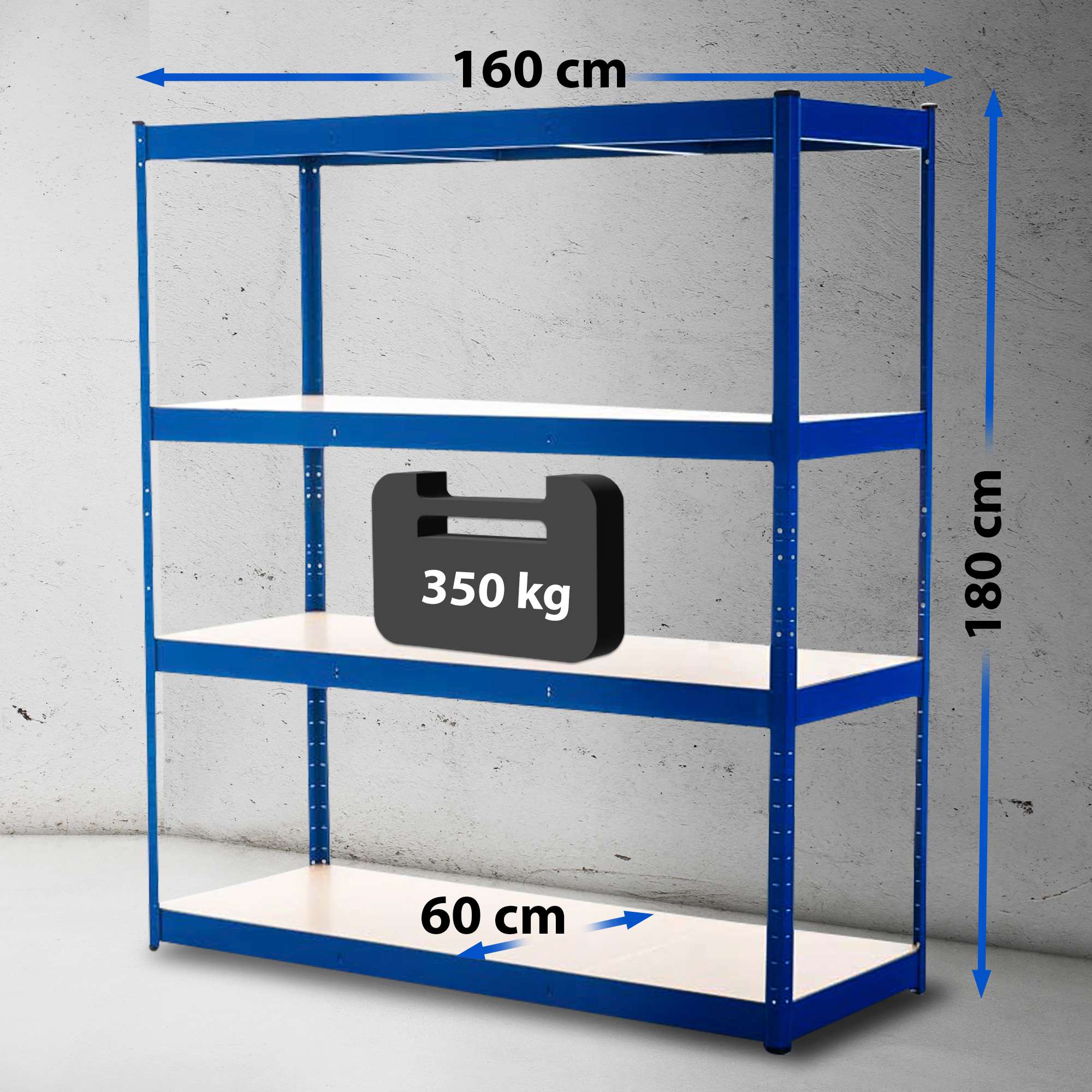 Lagerregal 160x60x180 cm blau