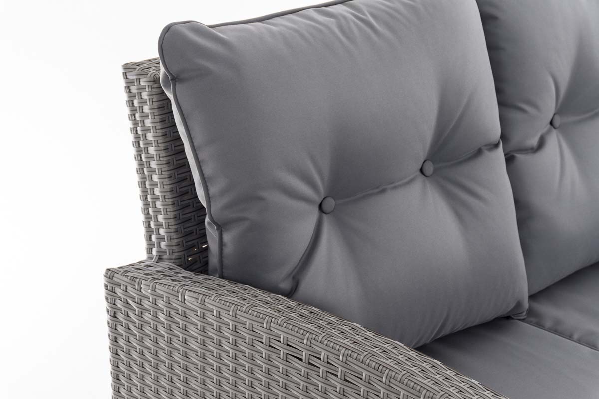Polyrattan L Garnitur Minari ohne Tisch grau eisengrau