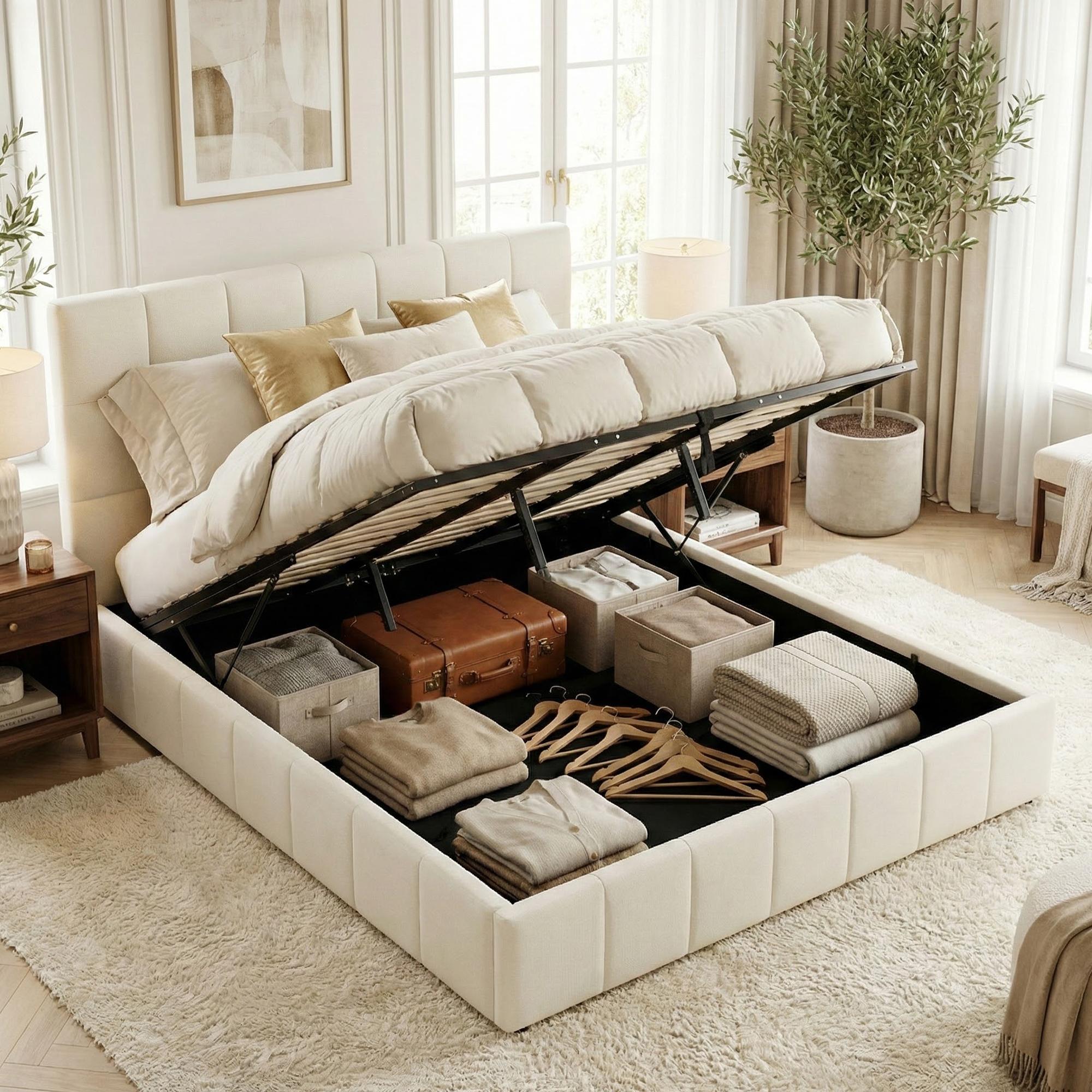 Polsterbett Ladia creme 180 cm