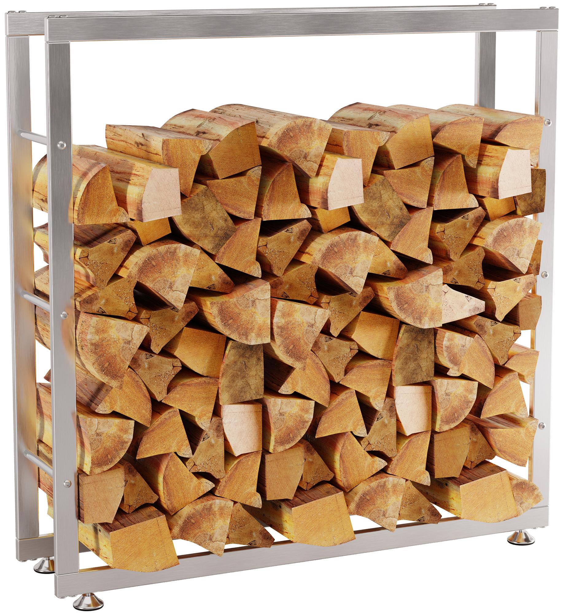 Kaminholzständer Keri V2 Edelstahl edelstahl 25x100x100 cm