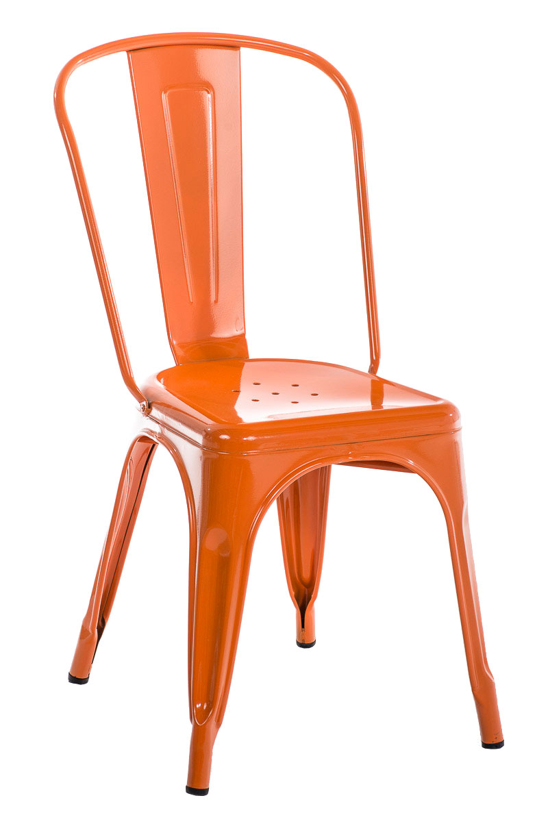 Stapelbarer Metall Stuhl Benedikt orange
