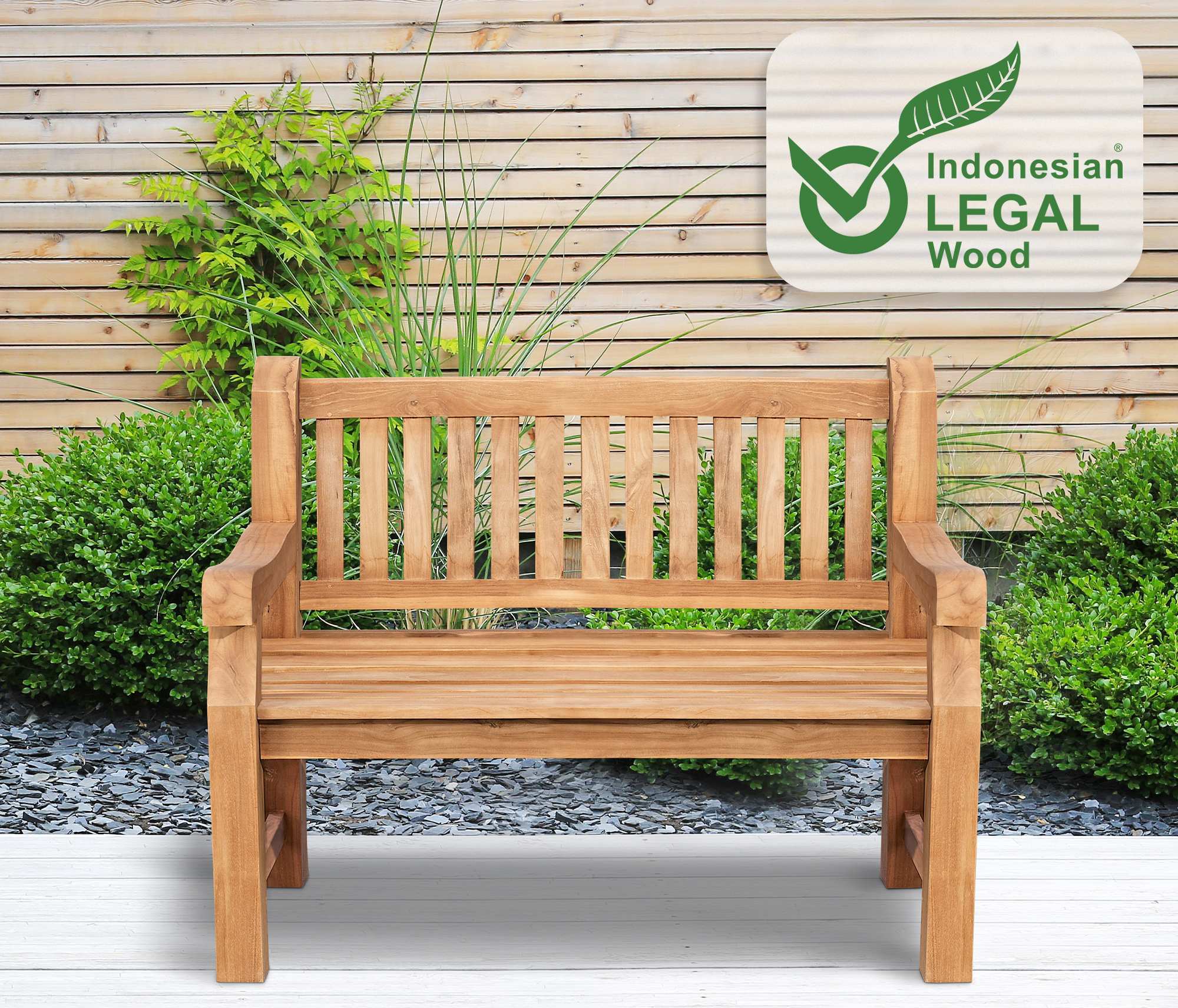 Teakbank Jackson V2 teak 120 cm