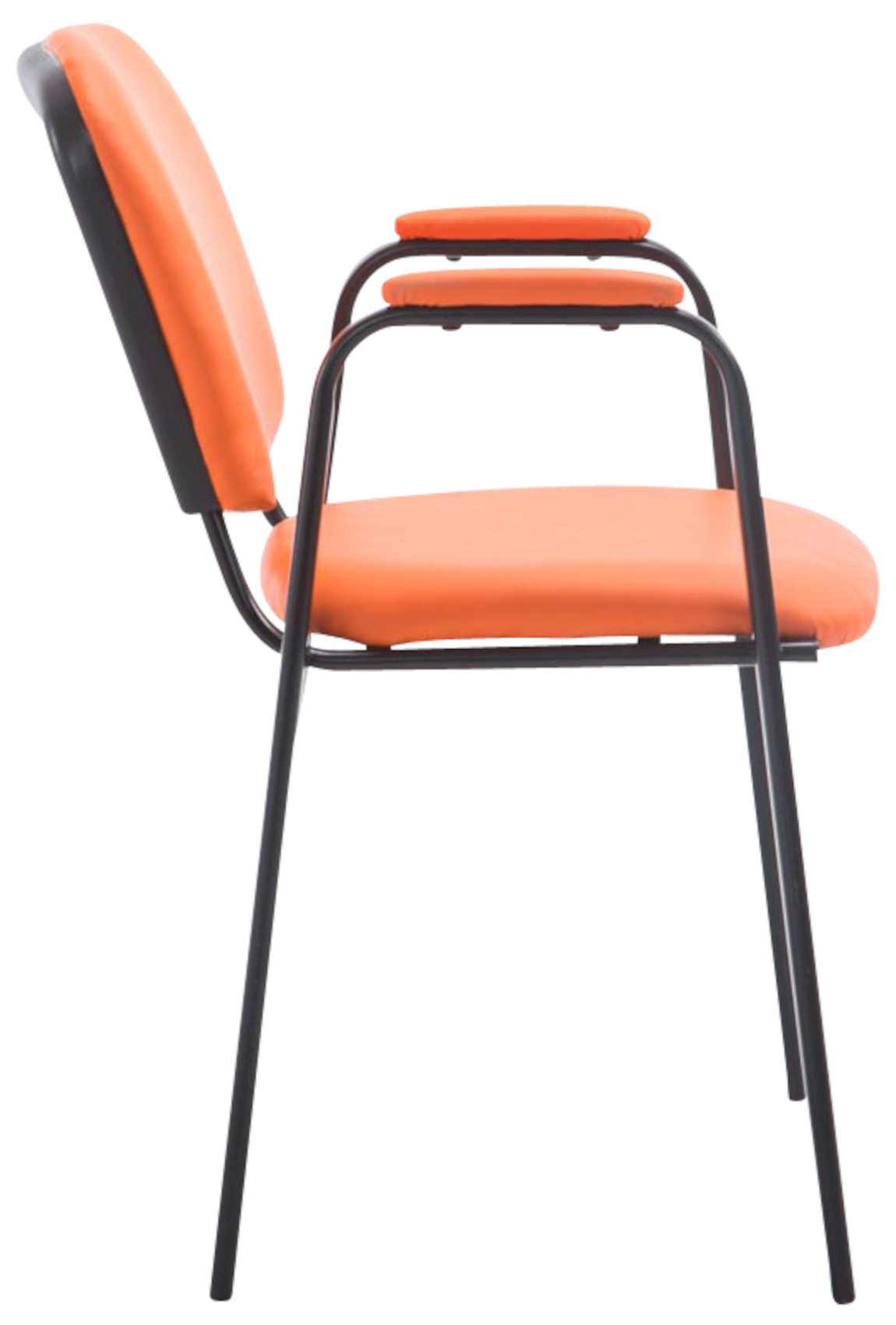 4er Set Besucherstühle Ken Pro Kunstleder orange