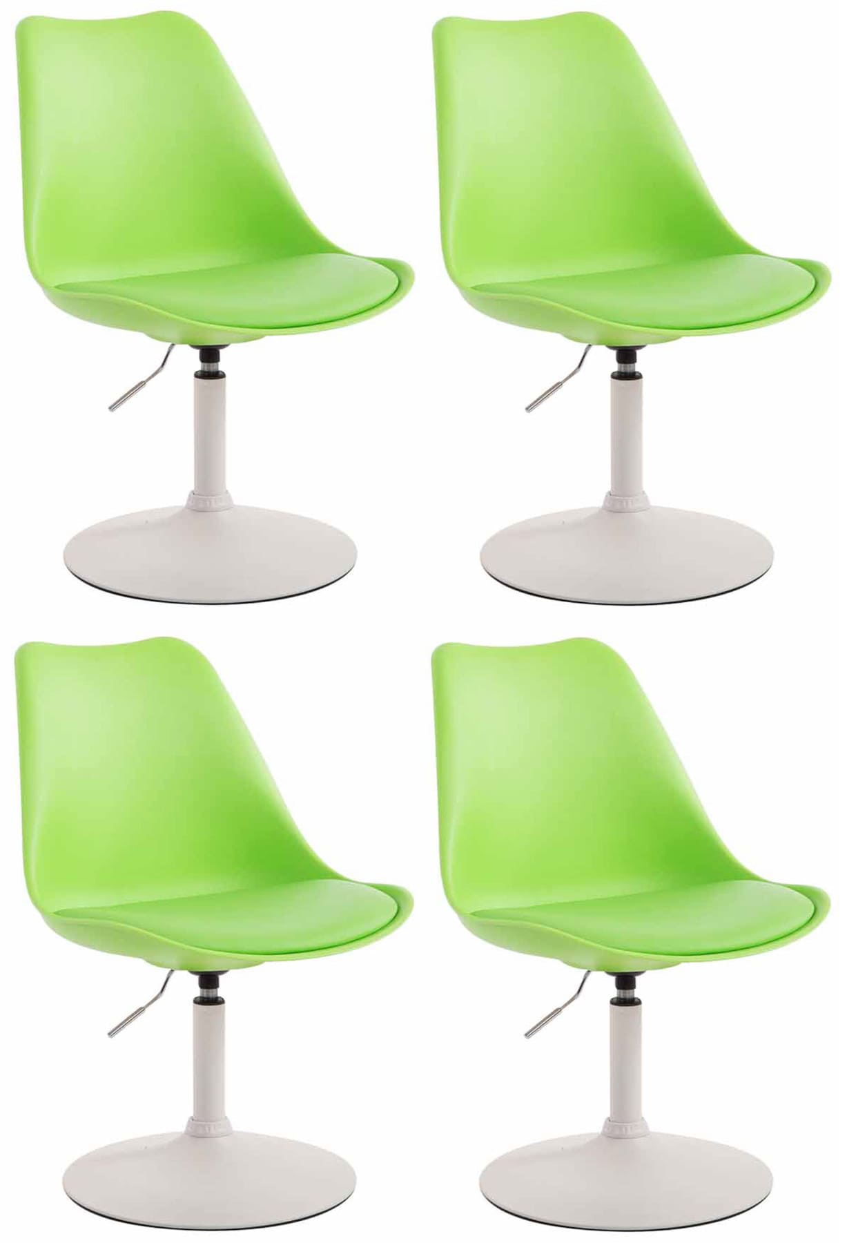4er Set Esszimmerstühle Maverick Kunststoff grün weiß