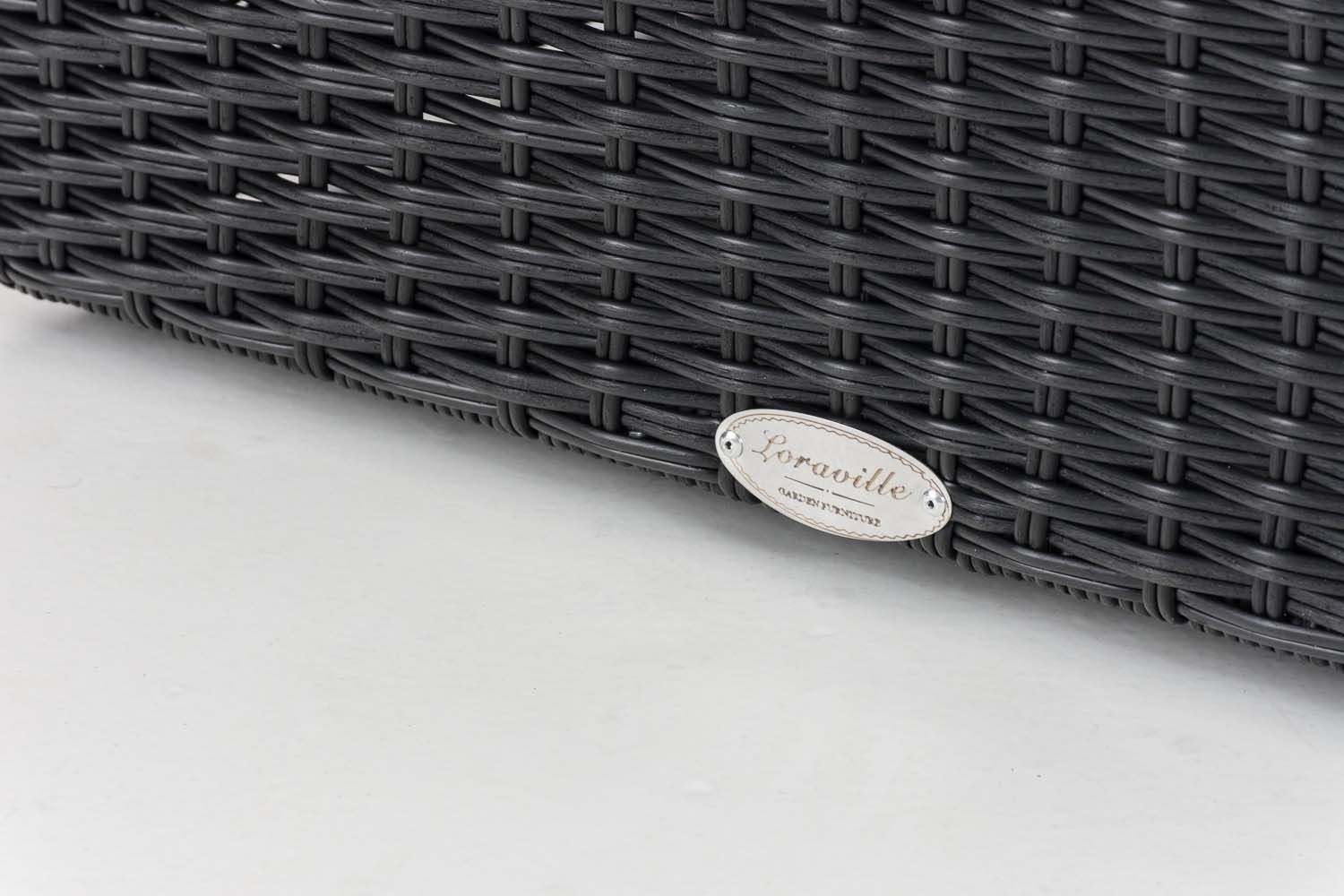 Polyrattan Ecksofa-Garnitur Genero 5mm schwarz eisengrau